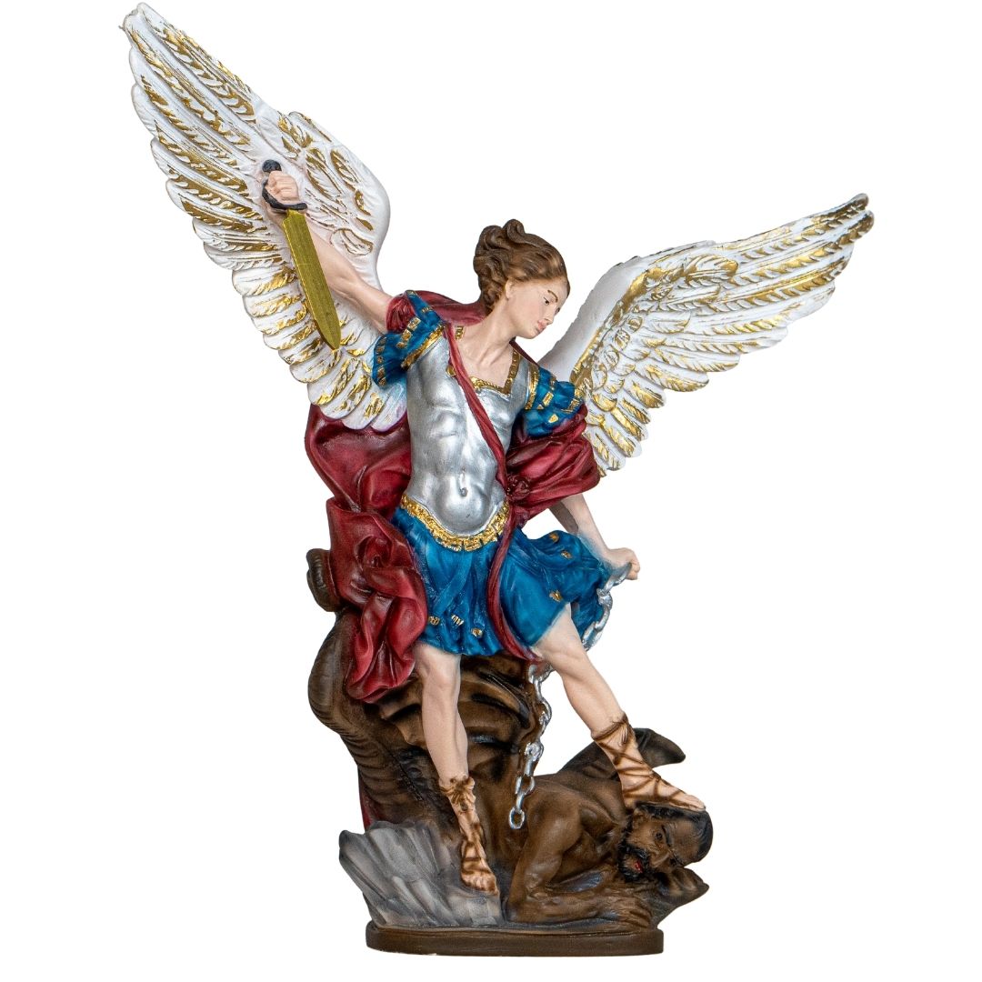 The Faith Gift Shop Saint Michael The Archangel  statue - Hand Painted in Italy - Our Tuscany Collection - Estatua de San Miguel Arcangel
