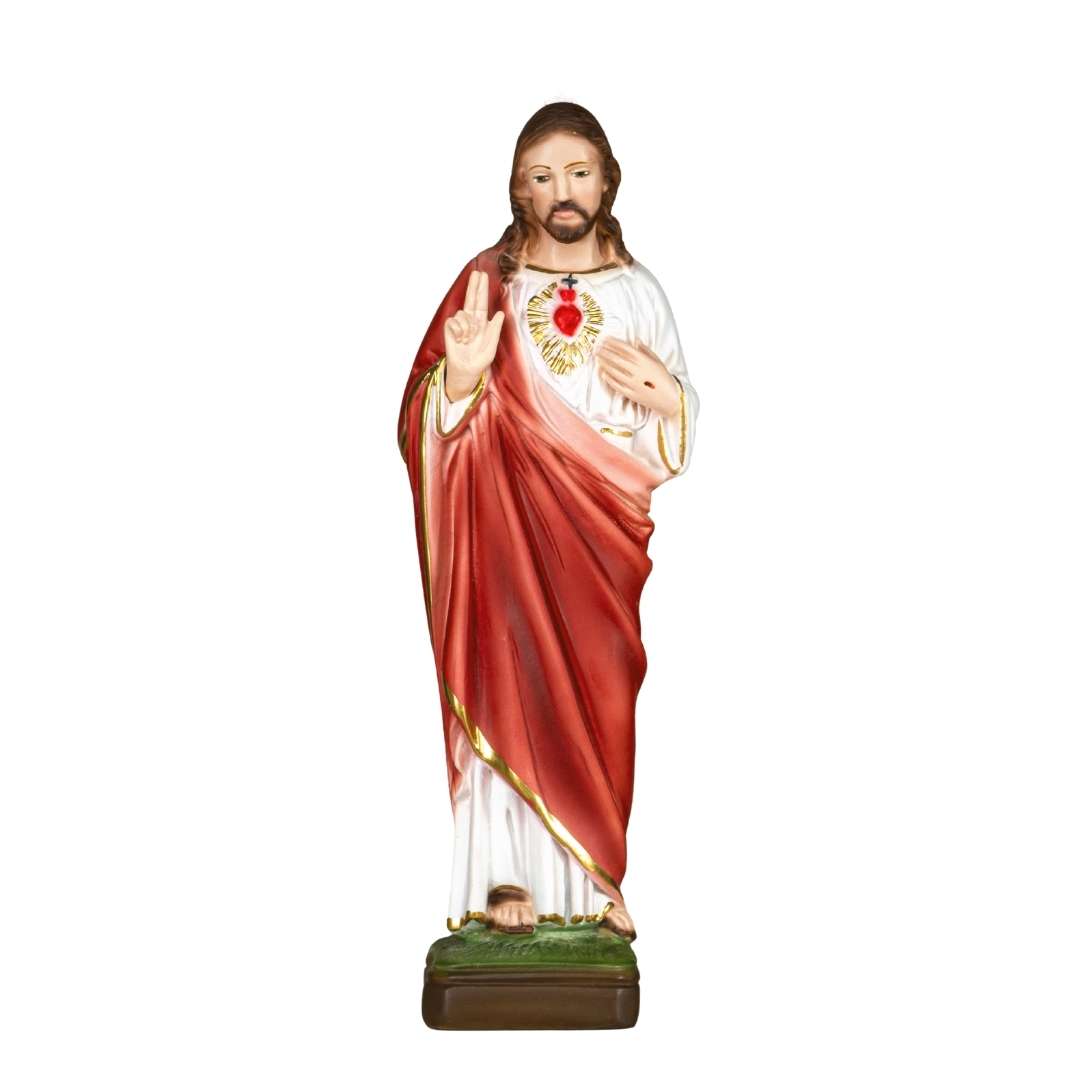 Estatua del Sagrado Corazón de Jesús de The Faith Gift Shop - Pintada a mano en Italia - Nuestra colección de Toscana - / Sagrado Corazon de Jesus