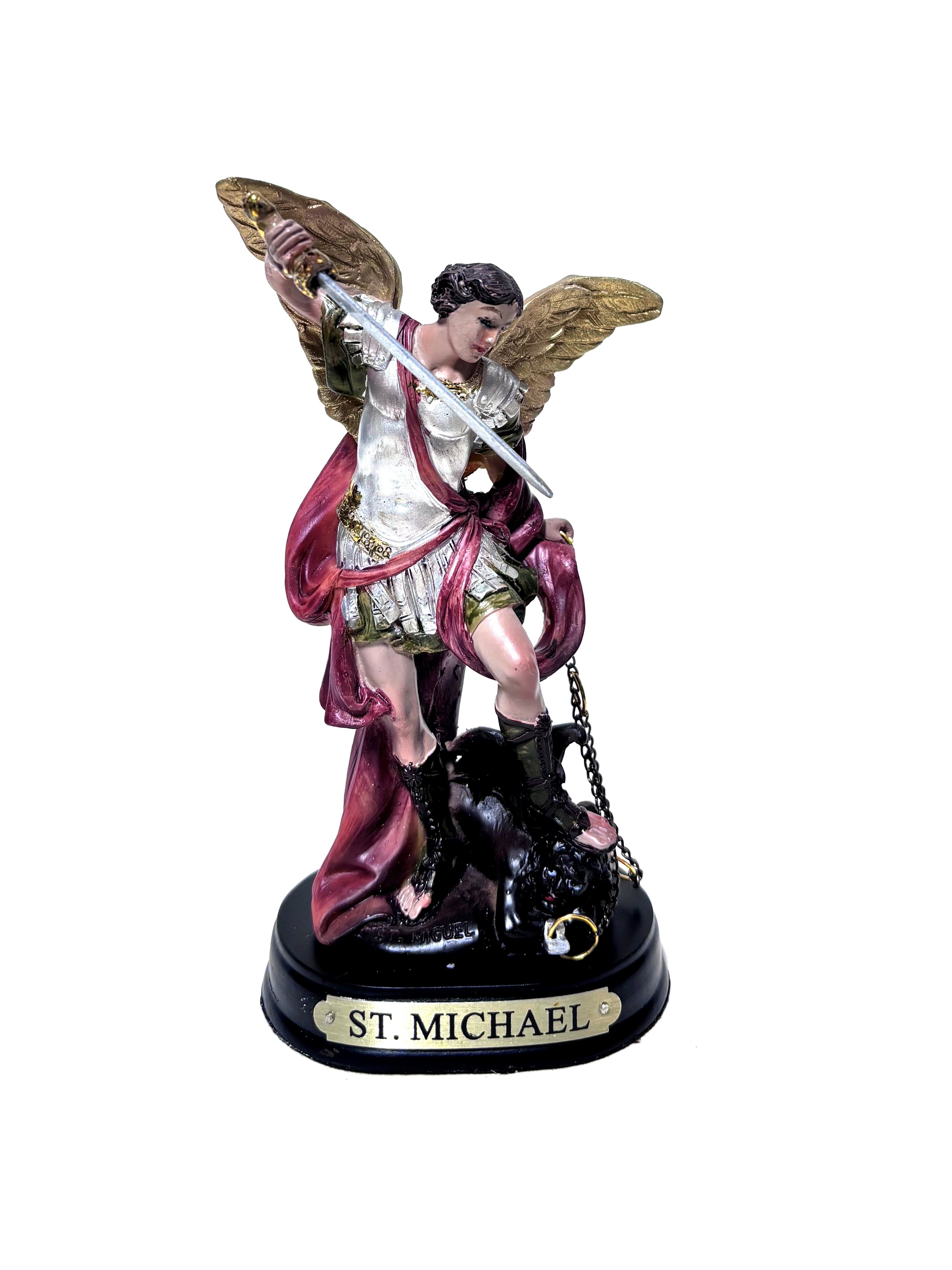 Estatua religiosa de San Miguel Arcángel de 5" de altura