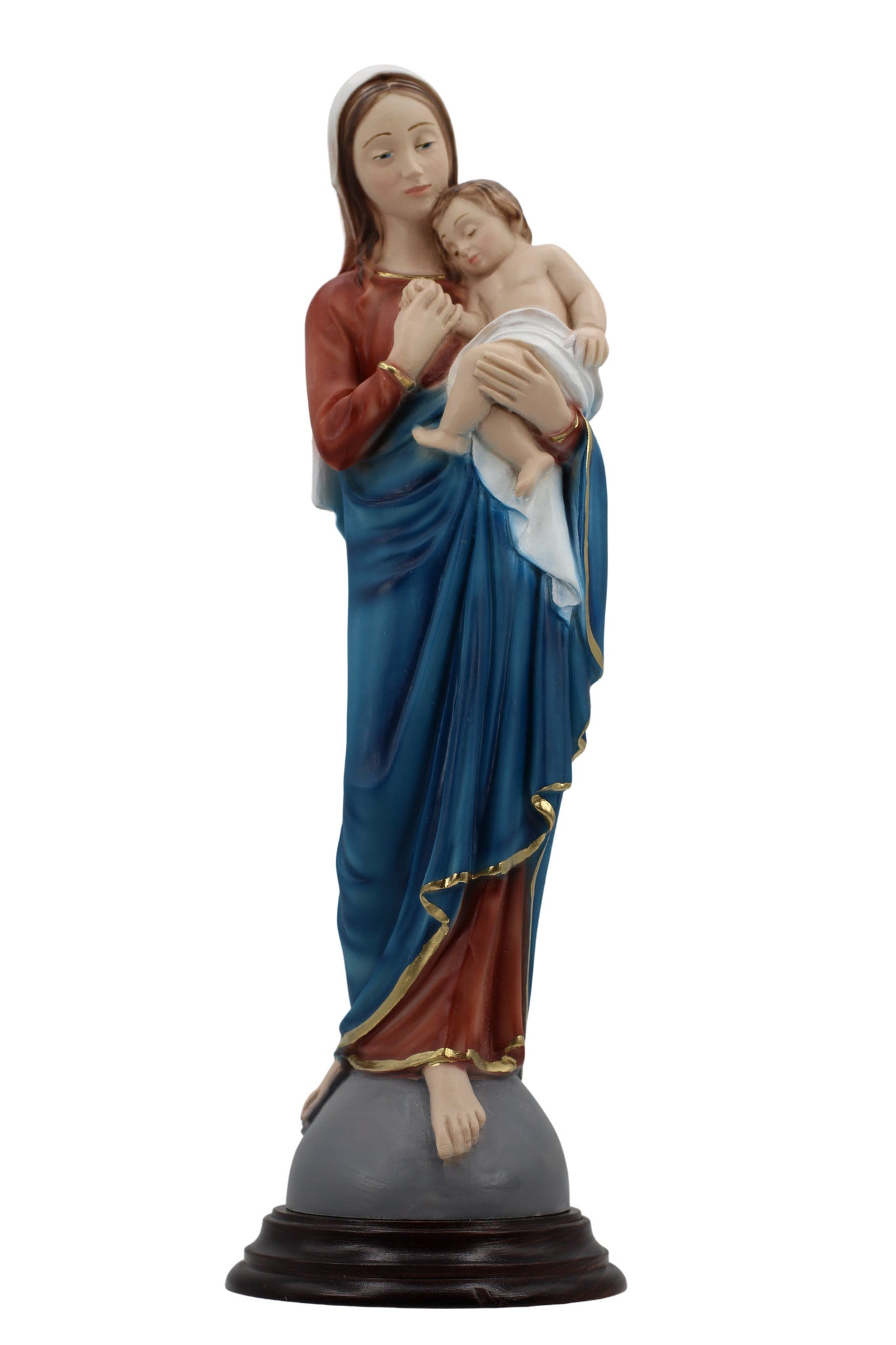 La Virgen María y el Niño Jesús sobre el mundo de The Faith Gift Collection