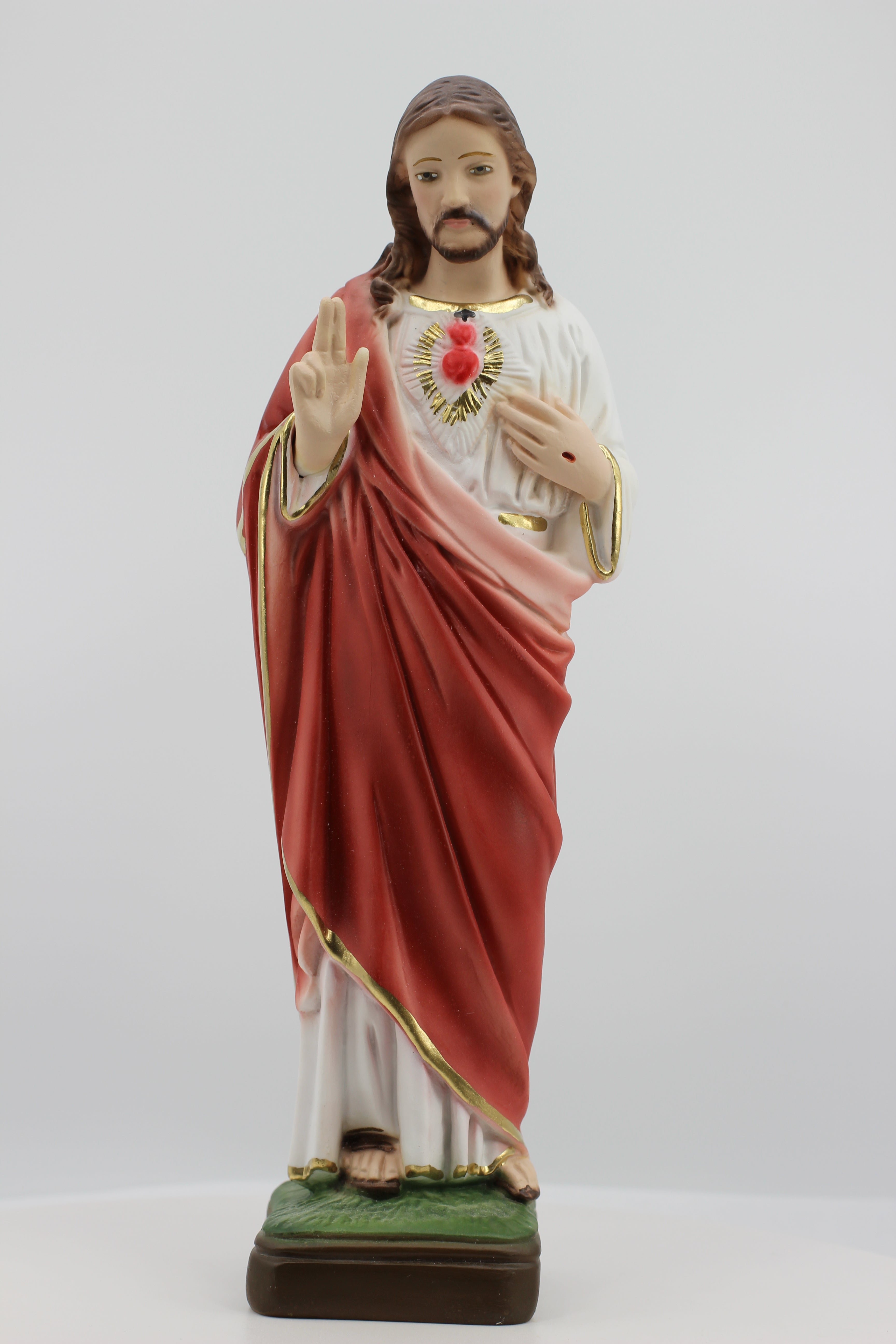 Estatua del Sagrado Corazón de Jesús Bendiciendo de The Faith Gift Shop - Pintada a mano en Italia - Nuestra colección de Toscana - Sagrado Corazón de Jesús Bendiciendo