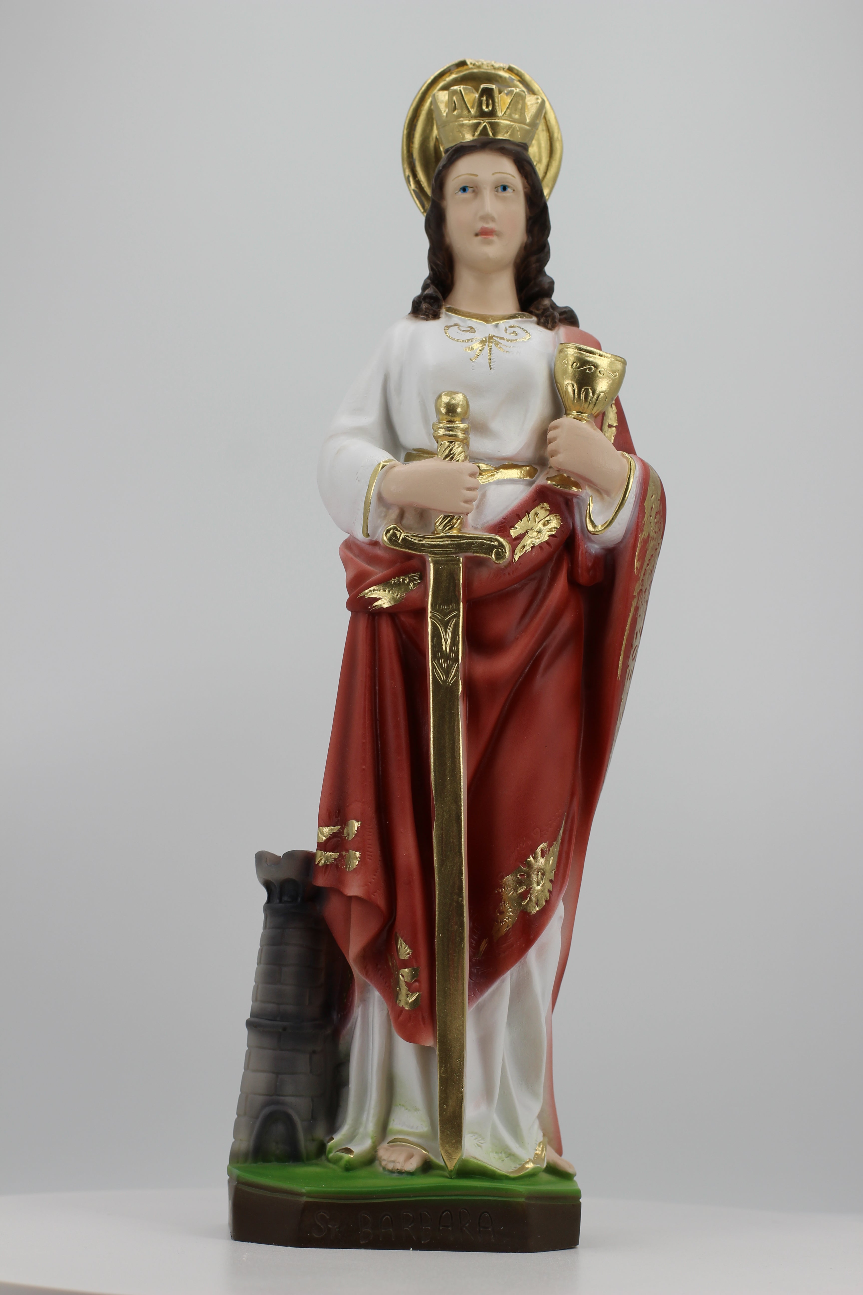 Estatua de Santa Bárbara de The Faith Gift Shop - Pintada a mano en Italia - Nuestra colección de Toscana