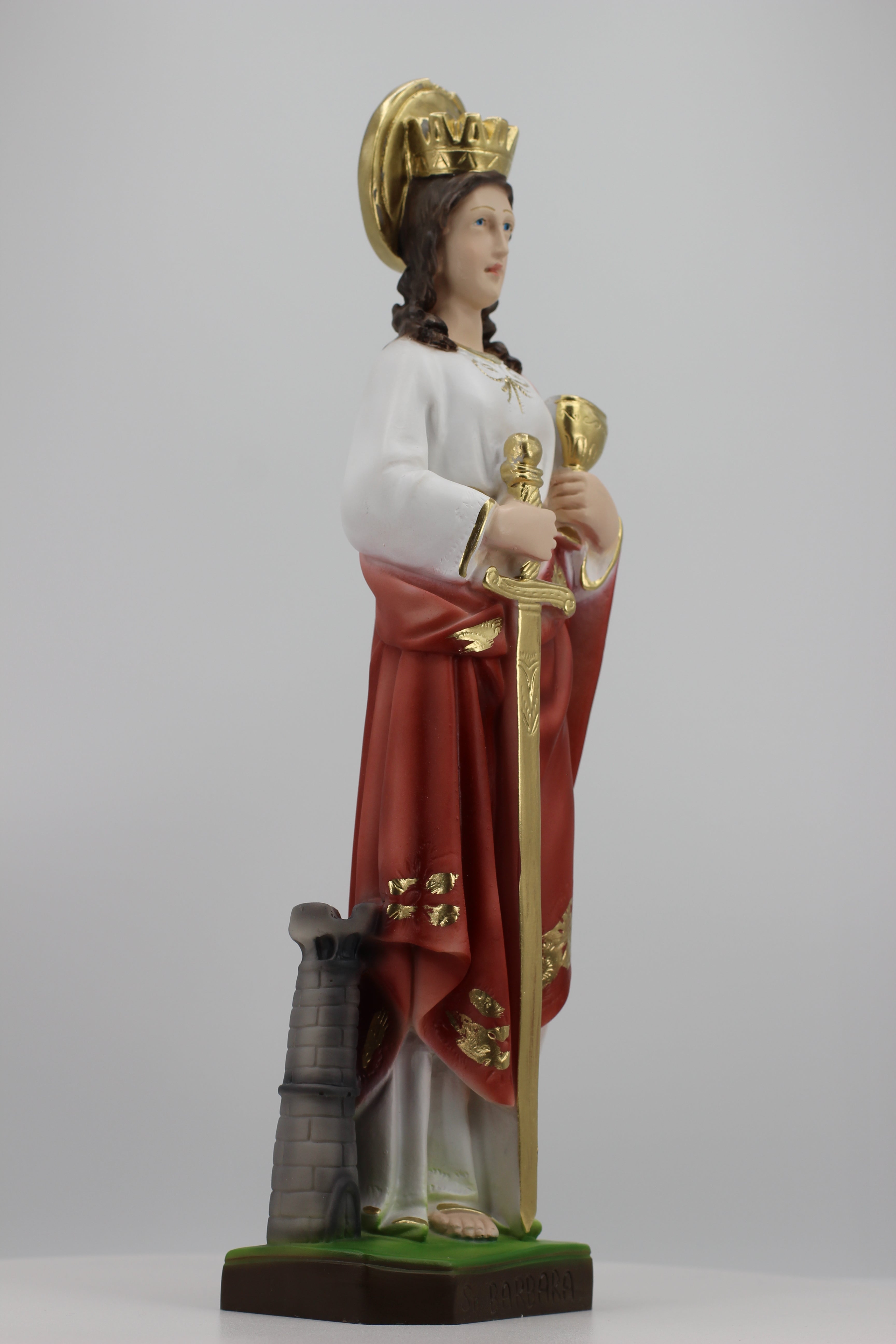 Estatua de Santa Bárbara de The Faith Gift Shop - Pintada a mano en Italia - Nuestra colección de Toscana