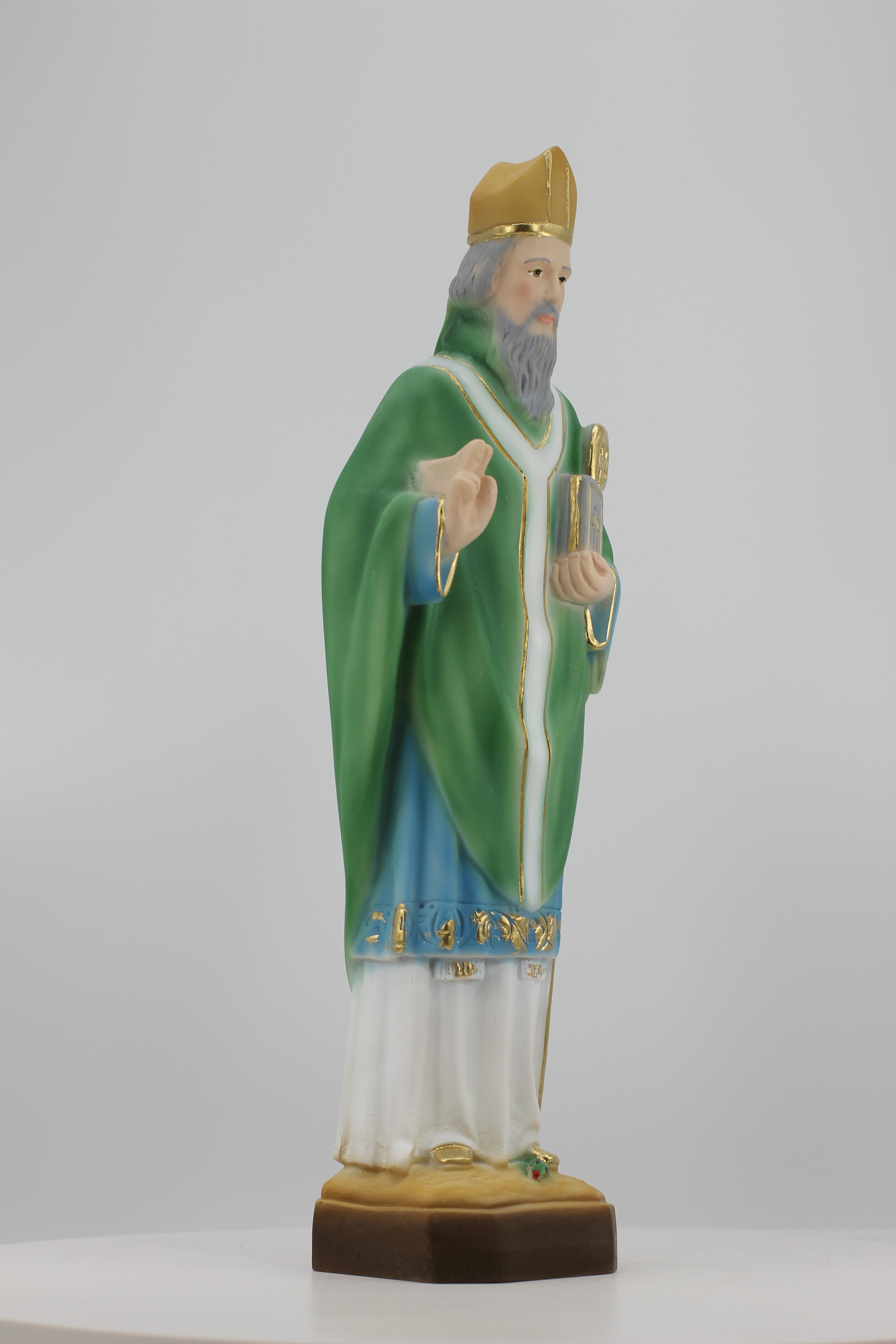 The Faith Gift  Shop Saint Patrick statue - Hand Painted in Italy - Our Tuscany Collection -Estatua de San Patricio