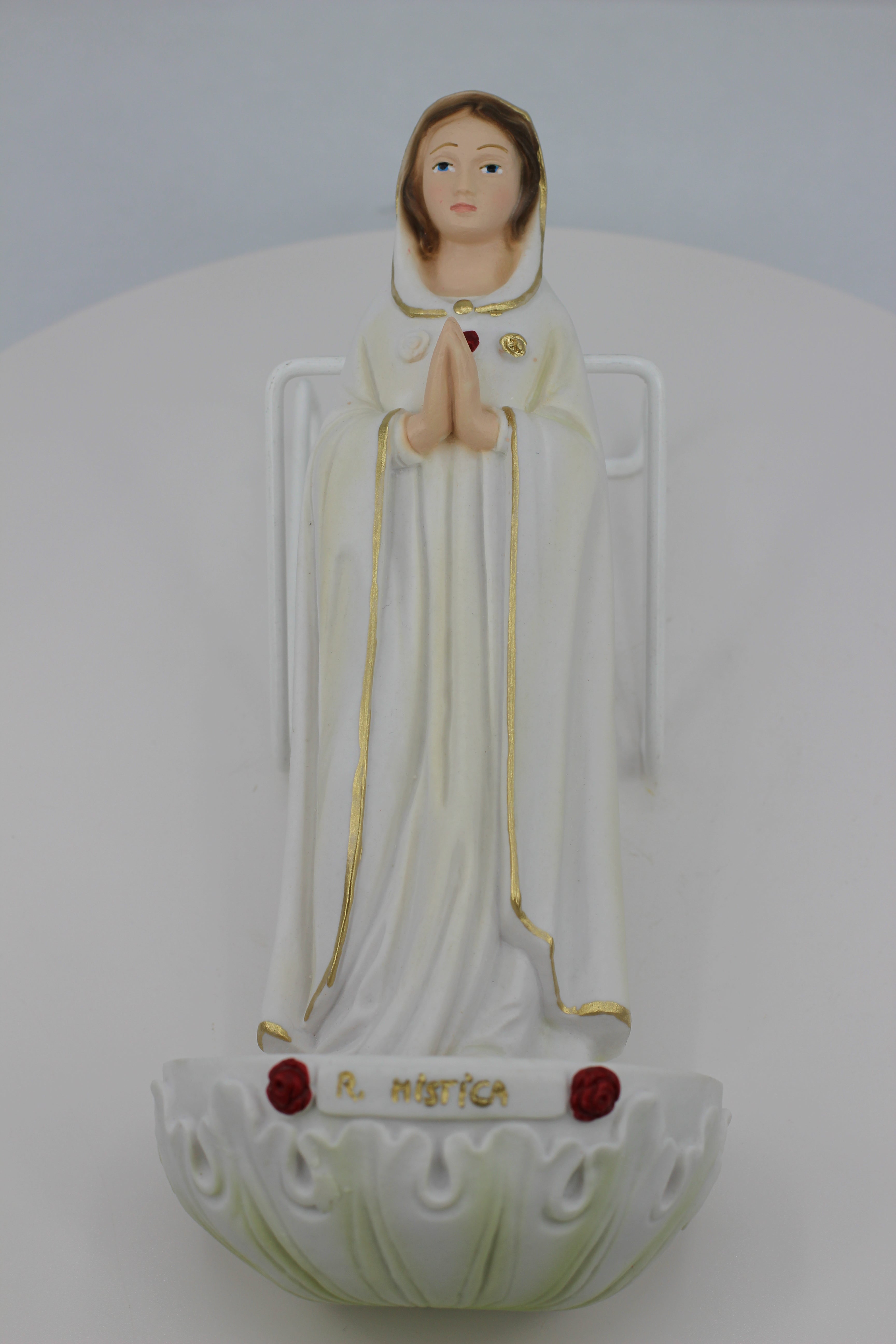 Pila de Agua Bendita de la Virgen María Rosa Mística / Fuente de agua bendita Maria Rosa Mistica