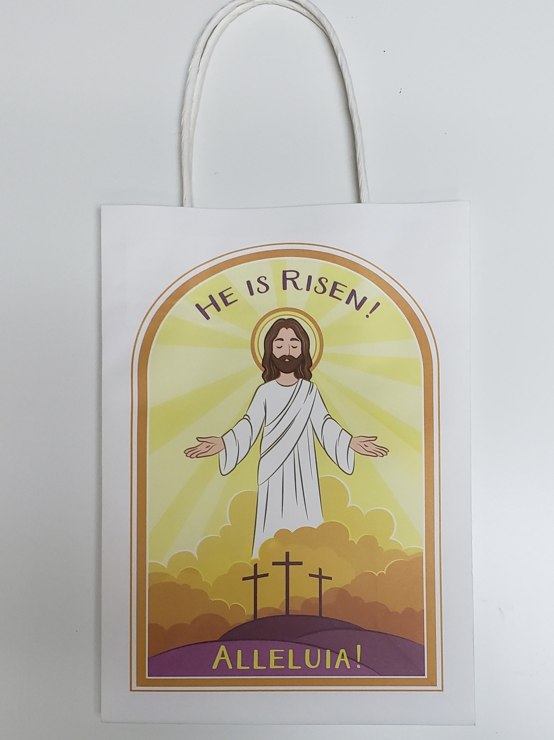 Bolsas de regalo de Pascua con la resurrección de Jesucristo
