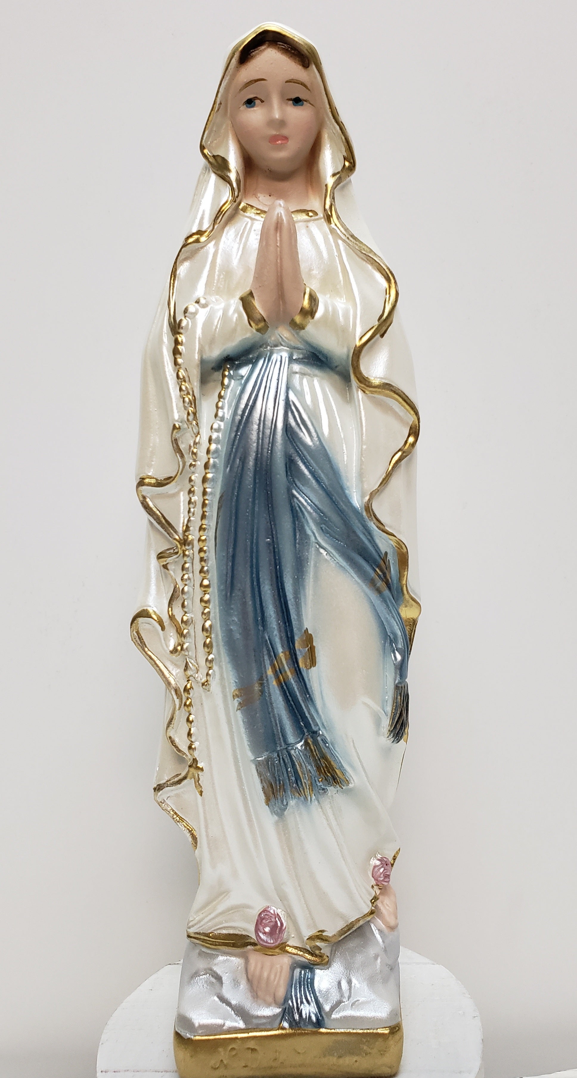 Perla de 8" Nuestra Señora de Lourdes - Pintada a mano en Italia - Nuestra Colección Toscana