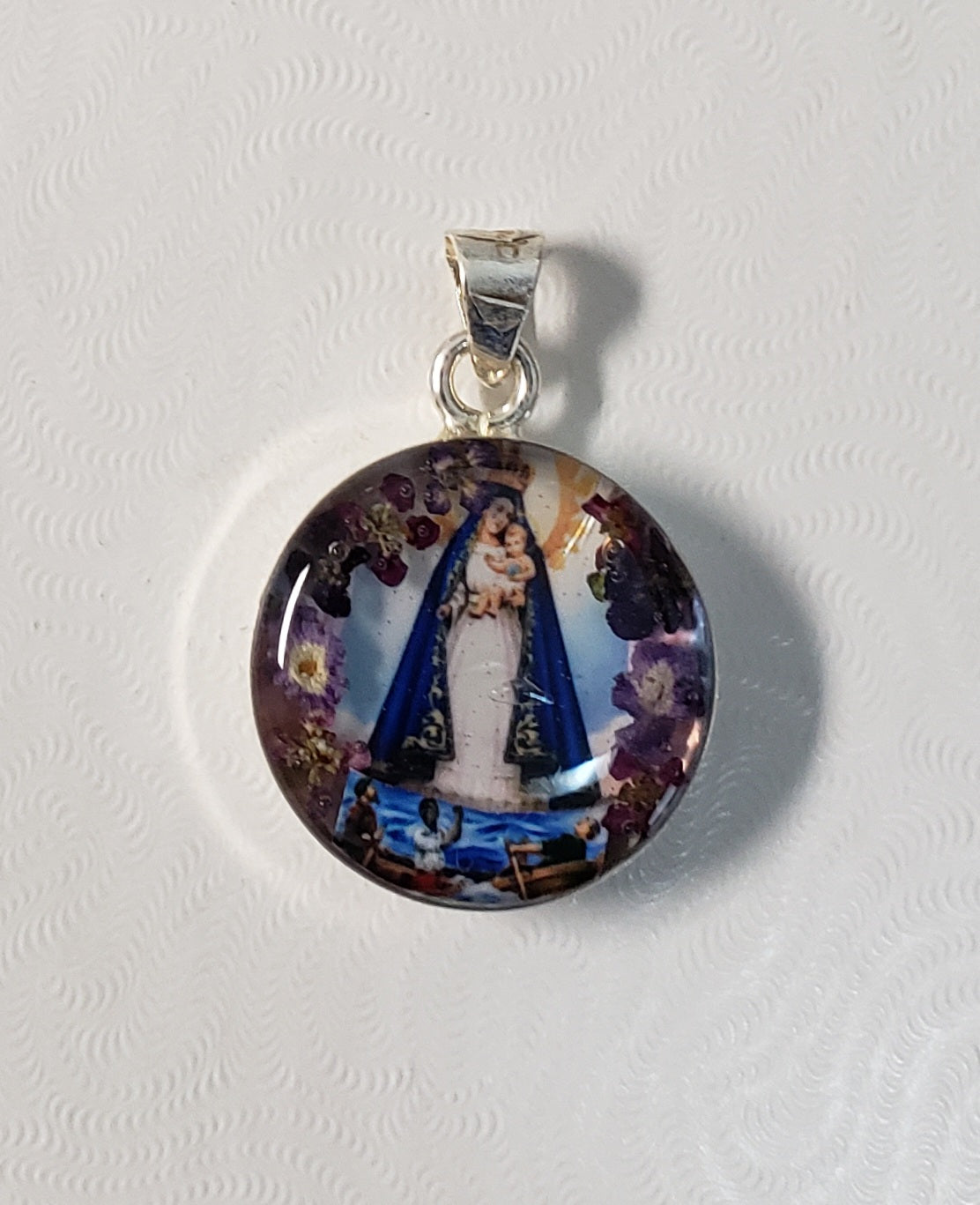 Medal of Our Lady of Charity - Caridad del Cobre   Flowers - Guadalupe Collection