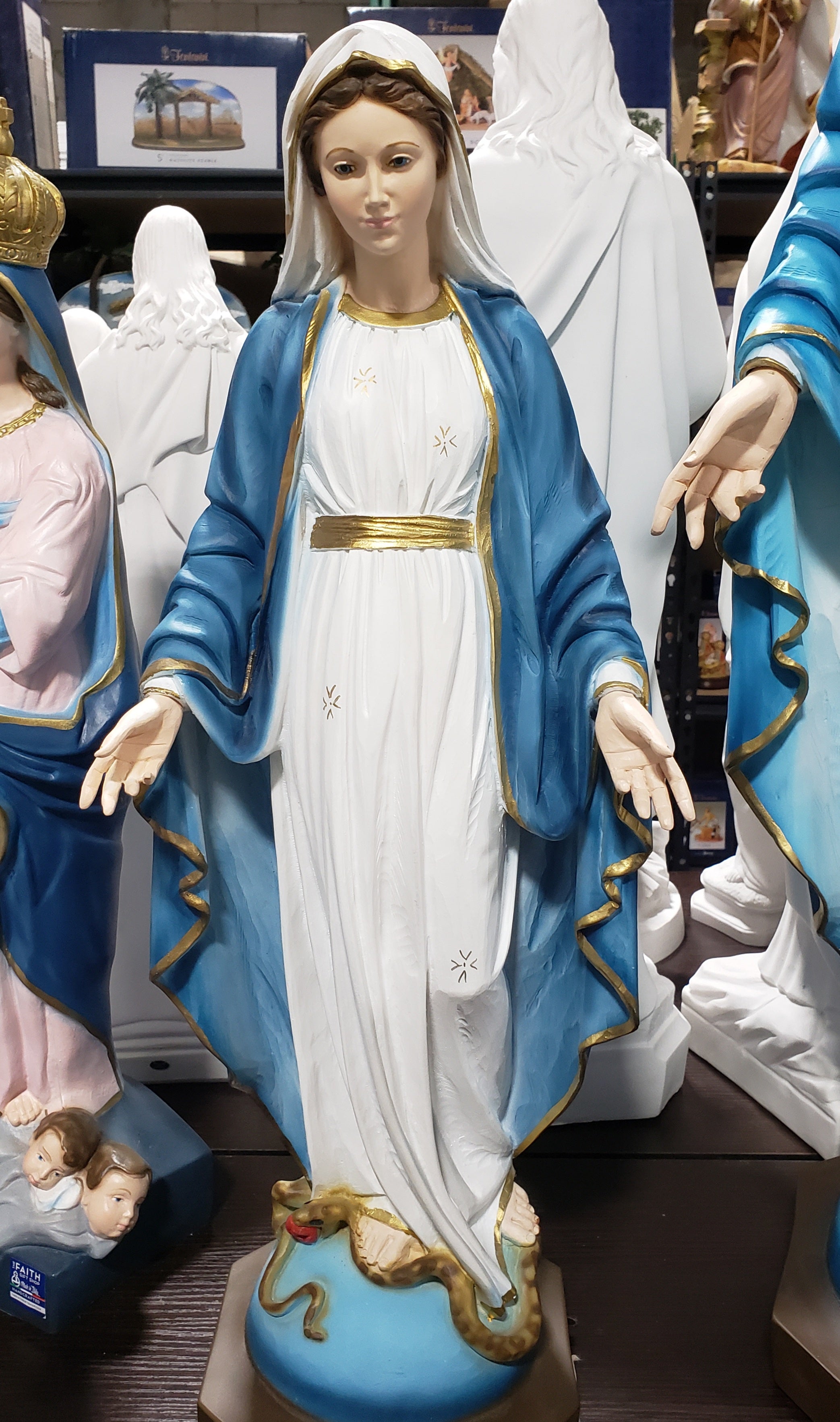La Tienda de Regalos de Fe Nuestra Señora de las Gracias - María Milagrosa - Pintada a Mano en Italia - Nuestra Colección Toscana - Virgen La Milagrosa
