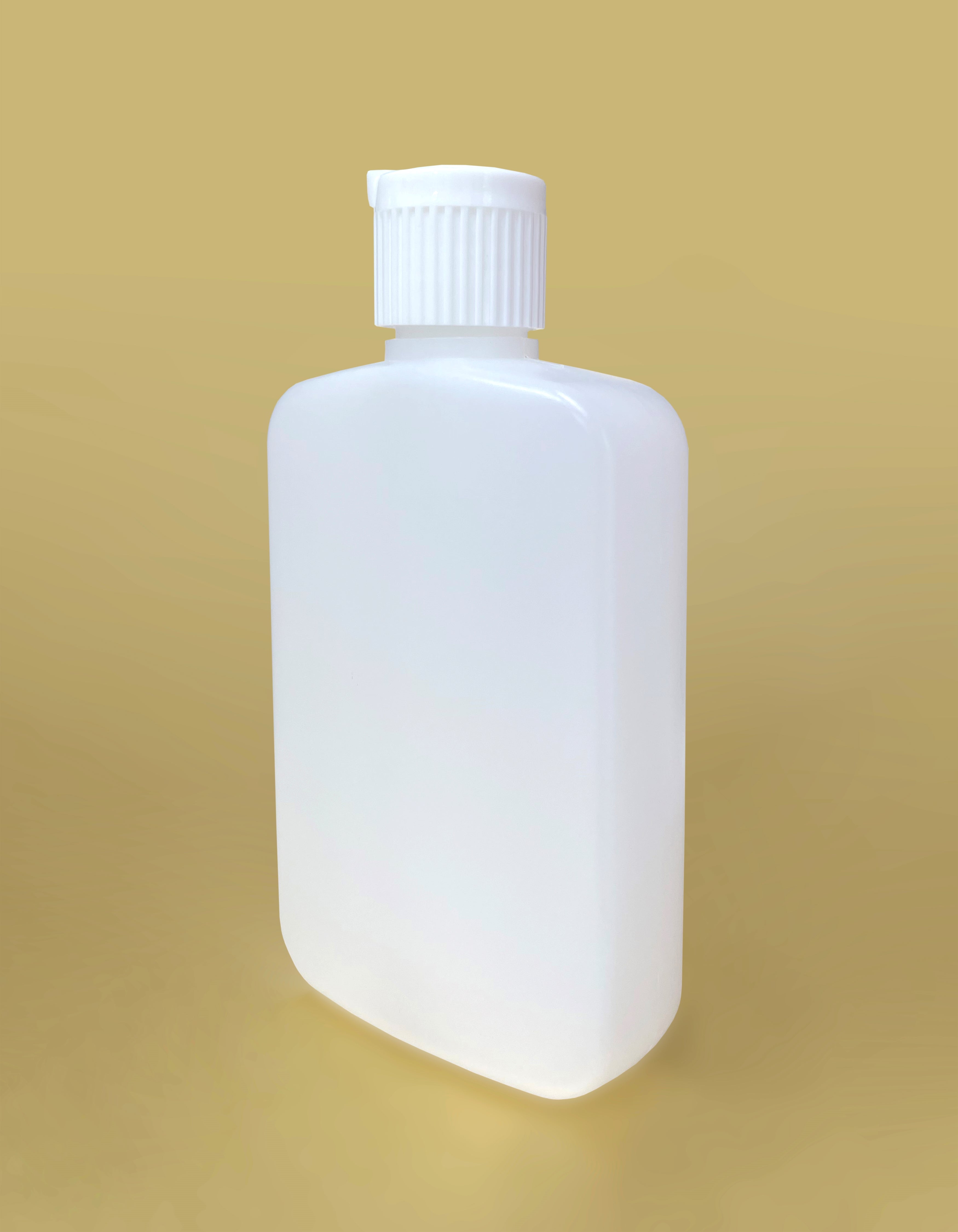 Holy water plastic bottle with golden details and safety cap design