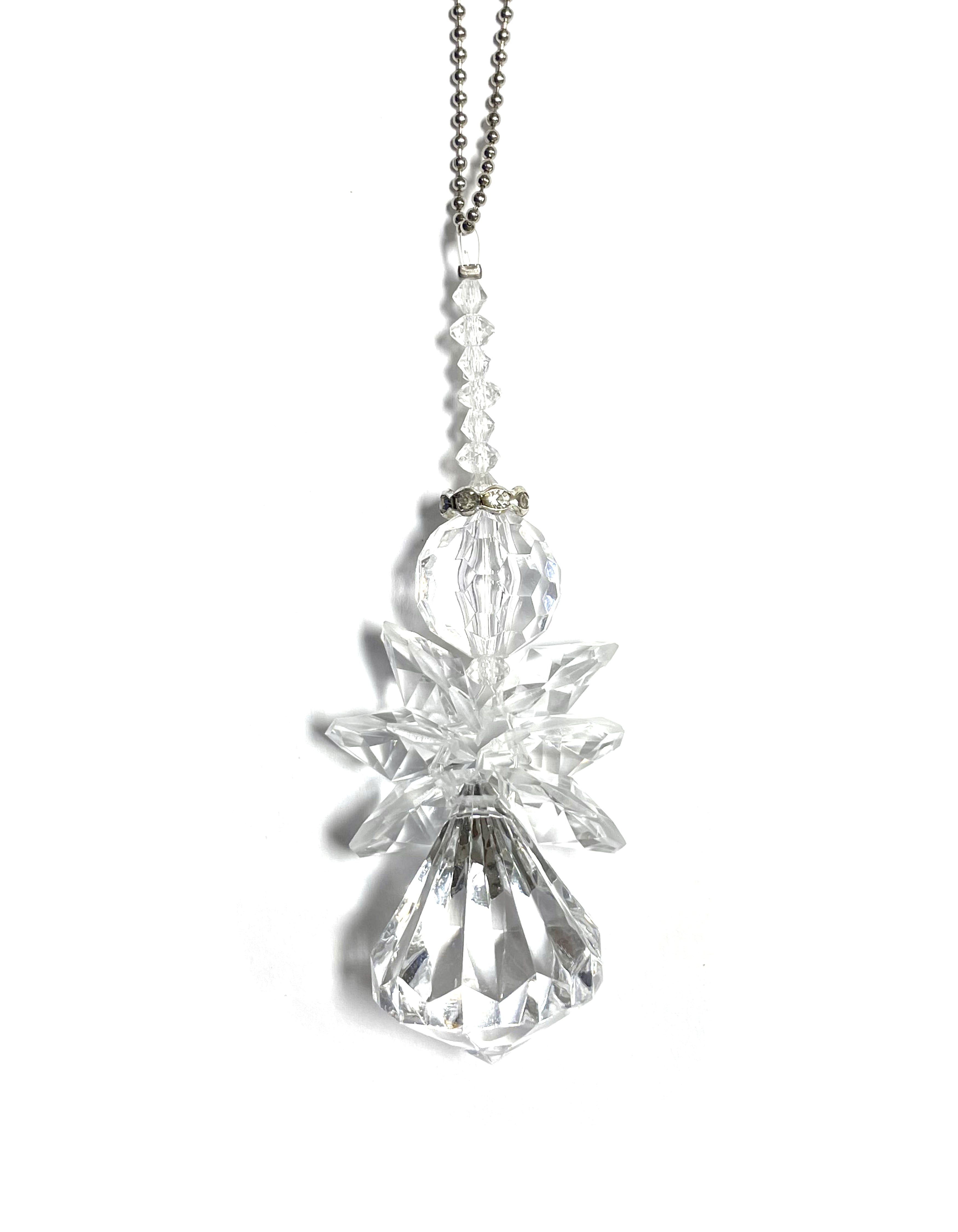Angel de cristal colgante, este es un accesorio especial para acompañarte en tu auto elaborado en variedad de colores