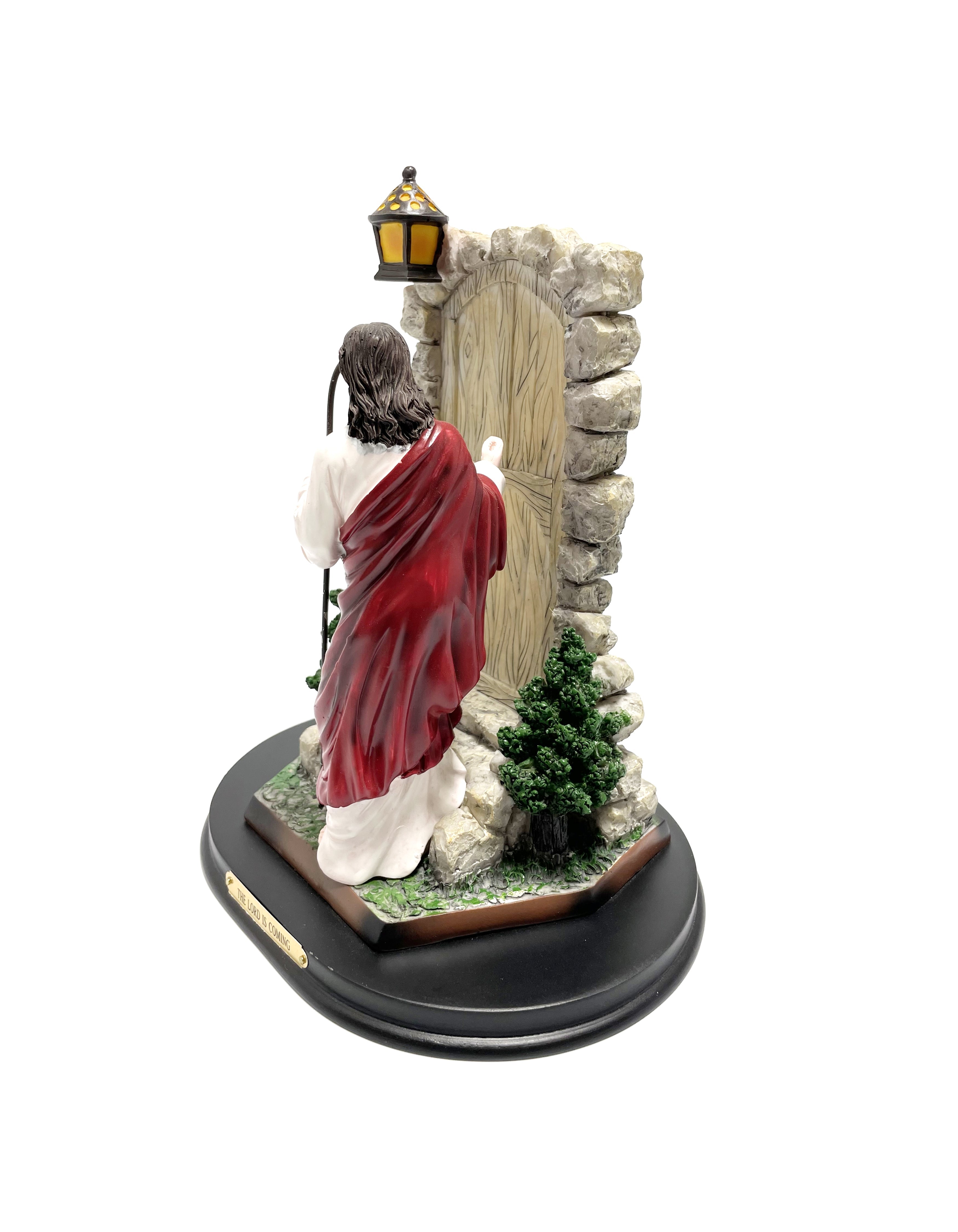 Estatua religiosa de Jesús llamando a la puerta de 12" de altura