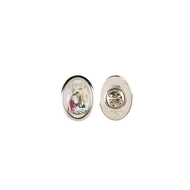 First Communion Boys Rosary with Lapel Pin Gift Set
