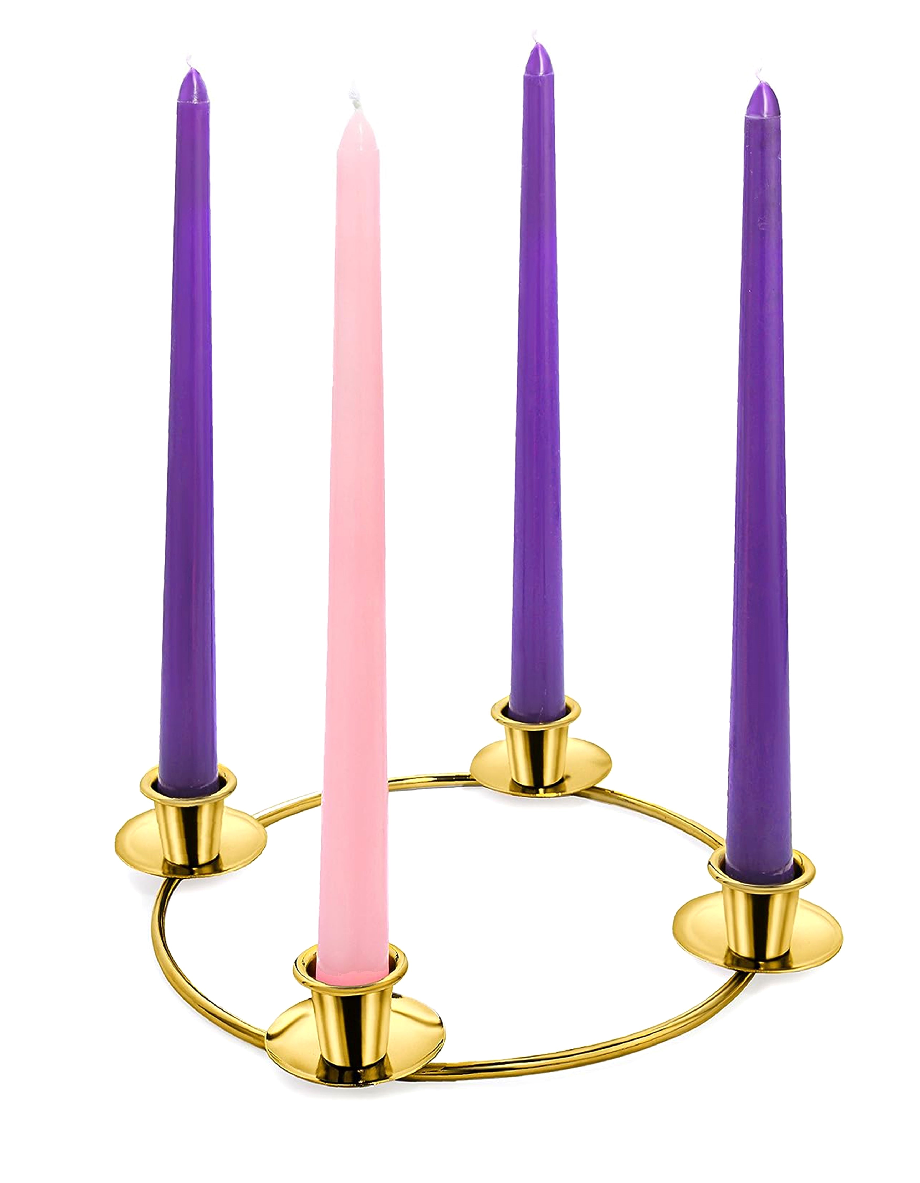 Corona de Adviento dorada de 6" de diámetro