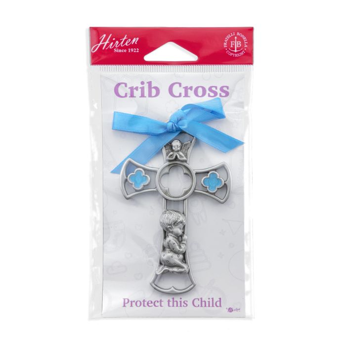 Cruz de bebé esmaltada de 2 3/8" x 3 3/4"