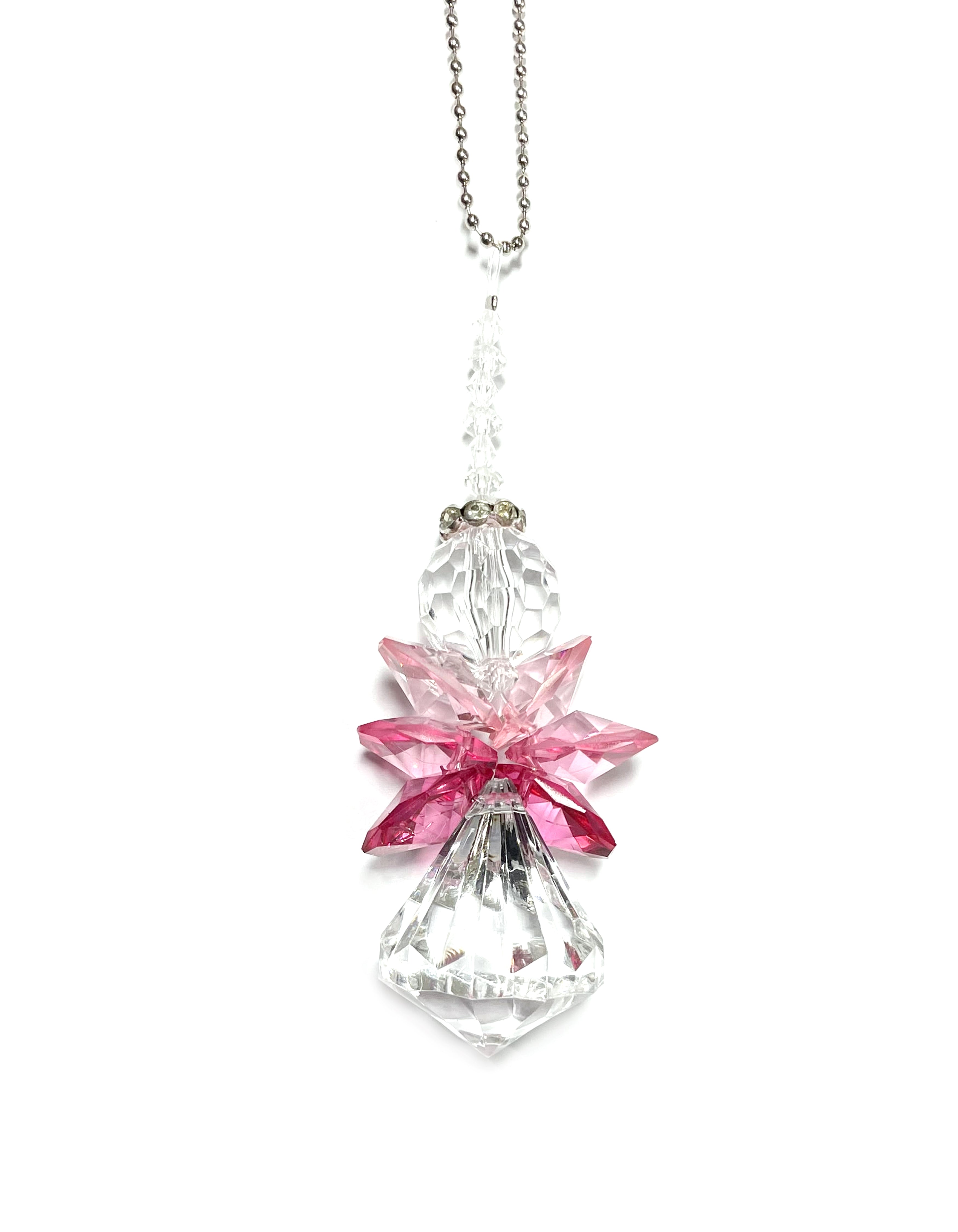 Angel de cristal colgante, este es un accesorio especial para acompañarte en tu auto elaborado en variedad de colores