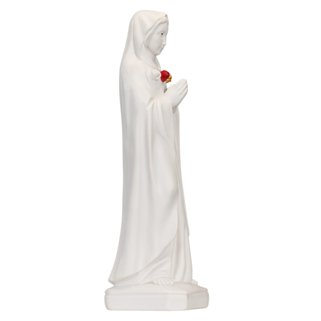 Rosa Mística de 15,25" - Colección Rosa Mística Blanco-Oro - Pintada a mano