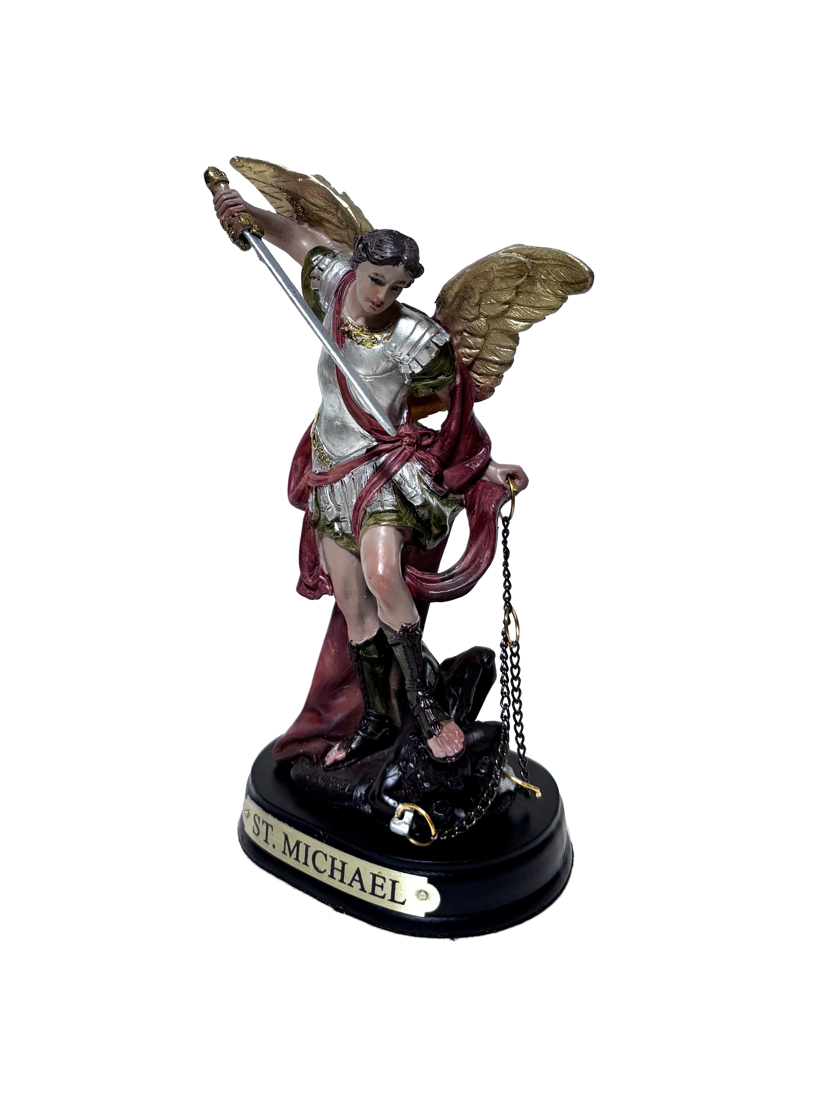Estatua religiosa de San Miguel Arcángel de 5" de altura