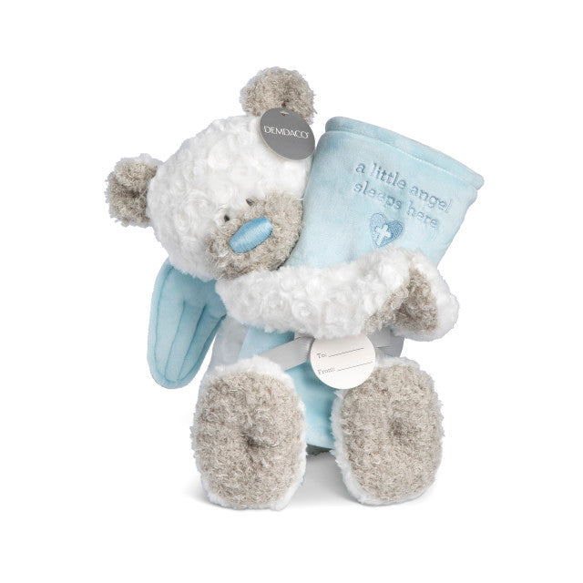 Ángel de la guarda, oso y manta