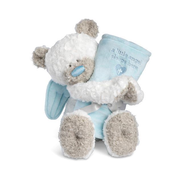 Ángel de la guarda, oso y manta