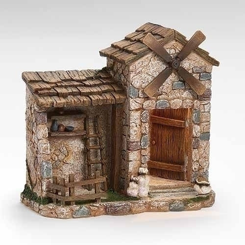 Casa de campo con luces LED de 13" de alto para figuras de belén a escala de 5"/Fontanini
