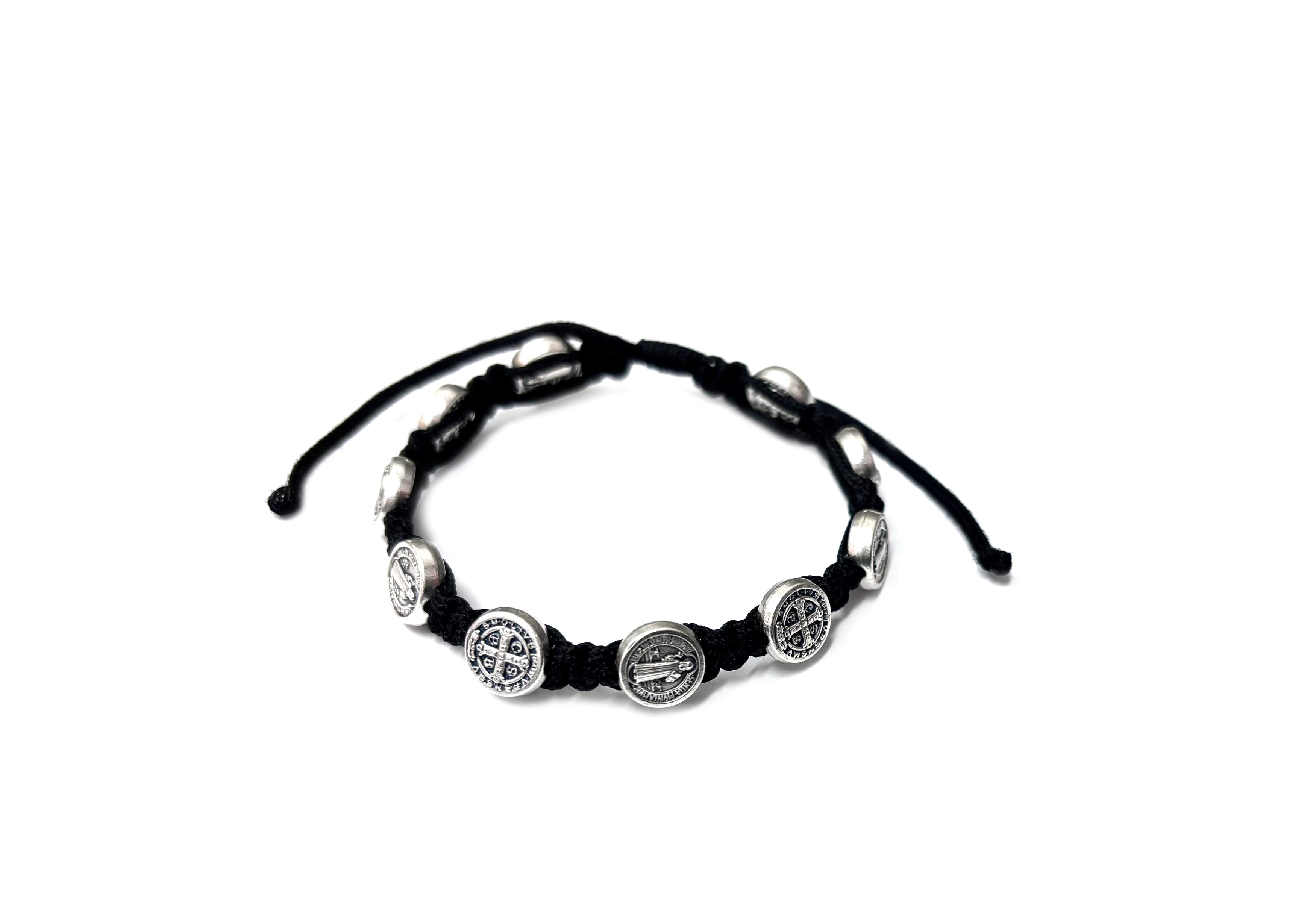 Pulsera cordón y medallas San Benito