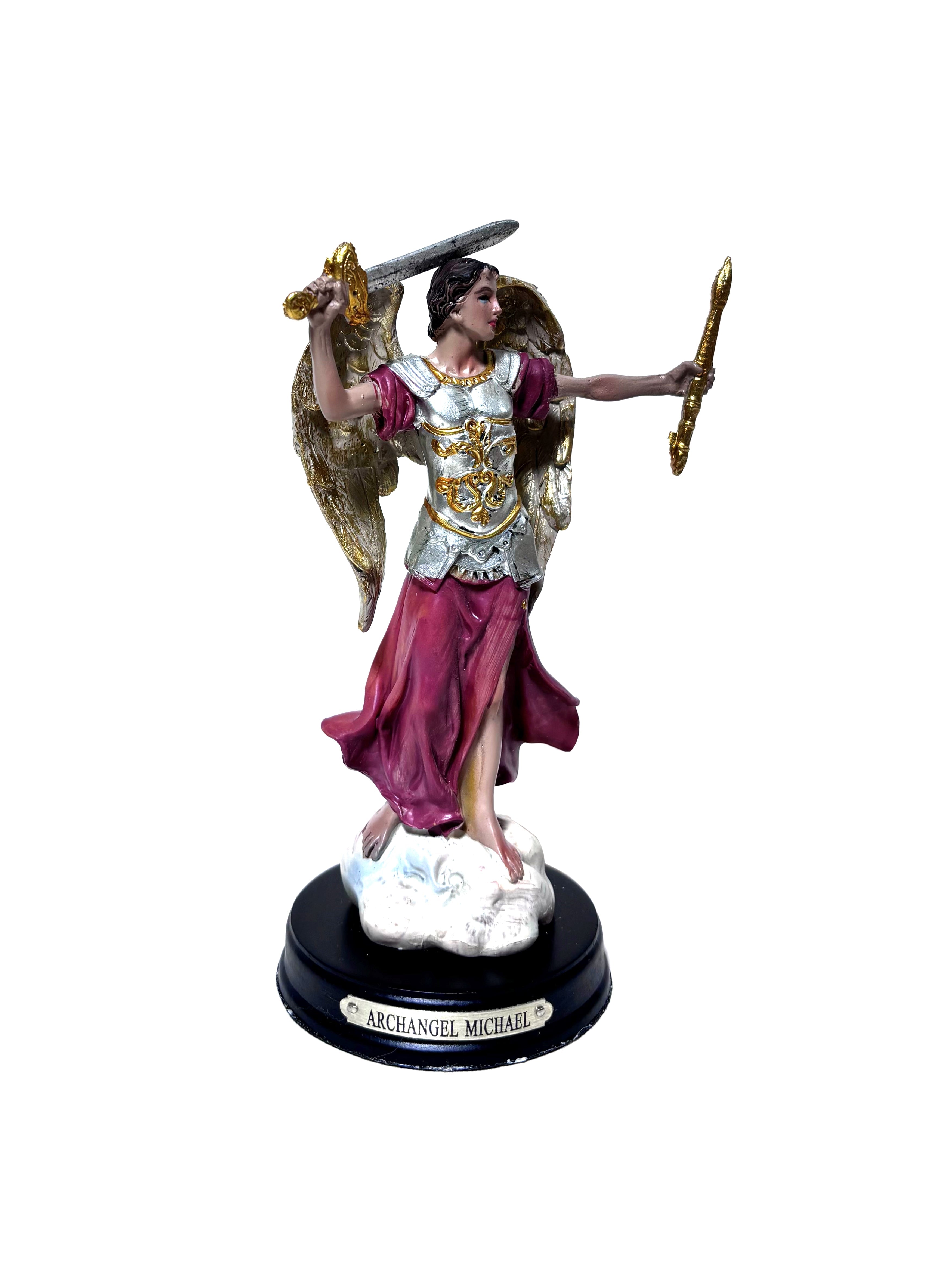 Estatua religiosa de San Miguel Arcángel de 5" de altura
