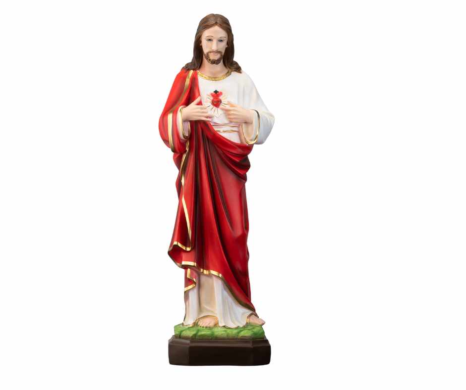 Estatua del Sagrado Corazón de Jesús de The Faith Gift Shop - Pintada a mano en Italia - Nuestra colección de Toscana - / Sagrado Corazon de Jesus