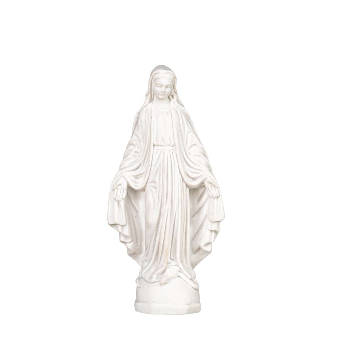 La Tienda de Regalos de Fe Nuestra Señora de las Gracias - María Milagrosa Toda Blanca - Fabricada en Italia - Nuestra Colección Toscana - Virgen La Milagrosa Blanca