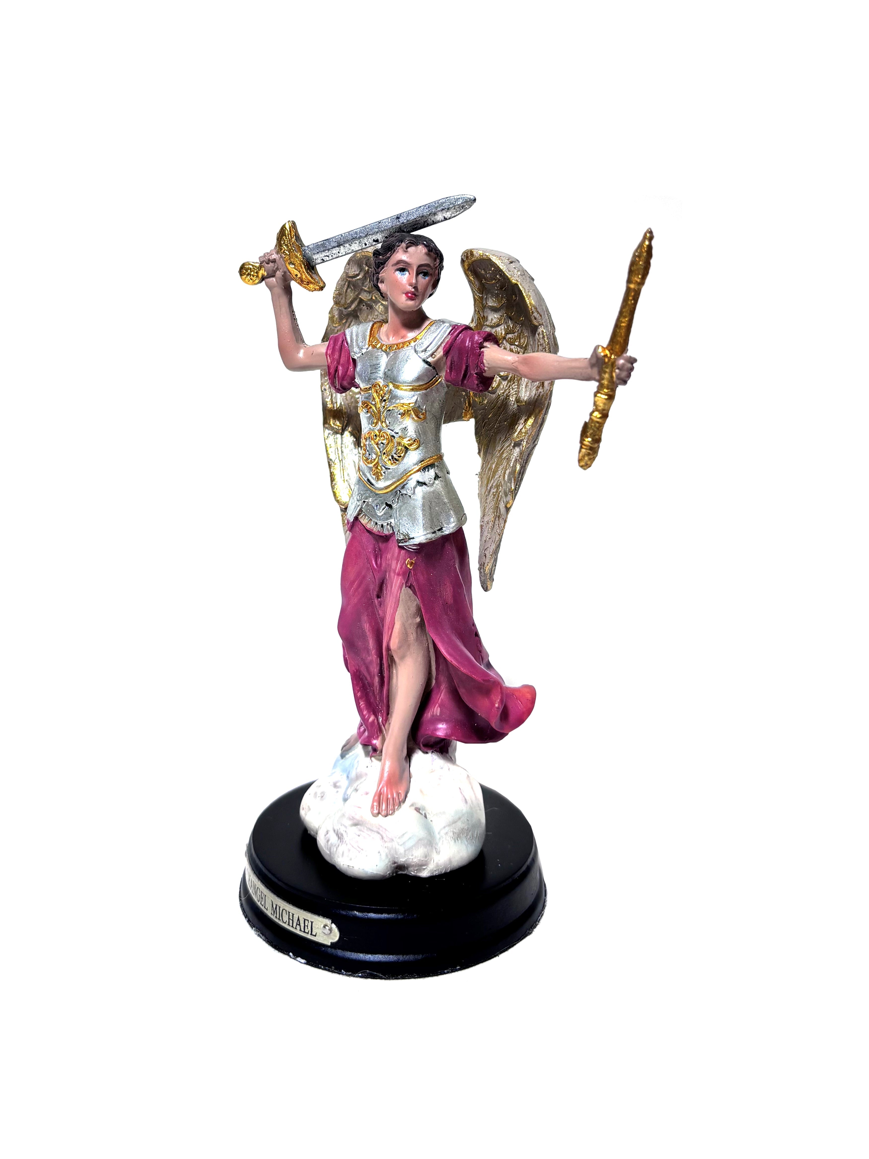 Estatua religiosa de San Miguel Arcángel de 5" de altura