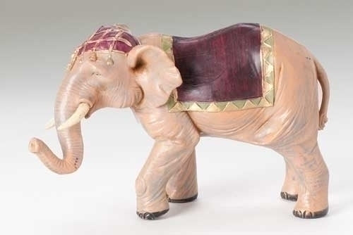 FIGURA DE BELÉN CON ELEFANTE A ESCALA DE 5" CON MANTA 