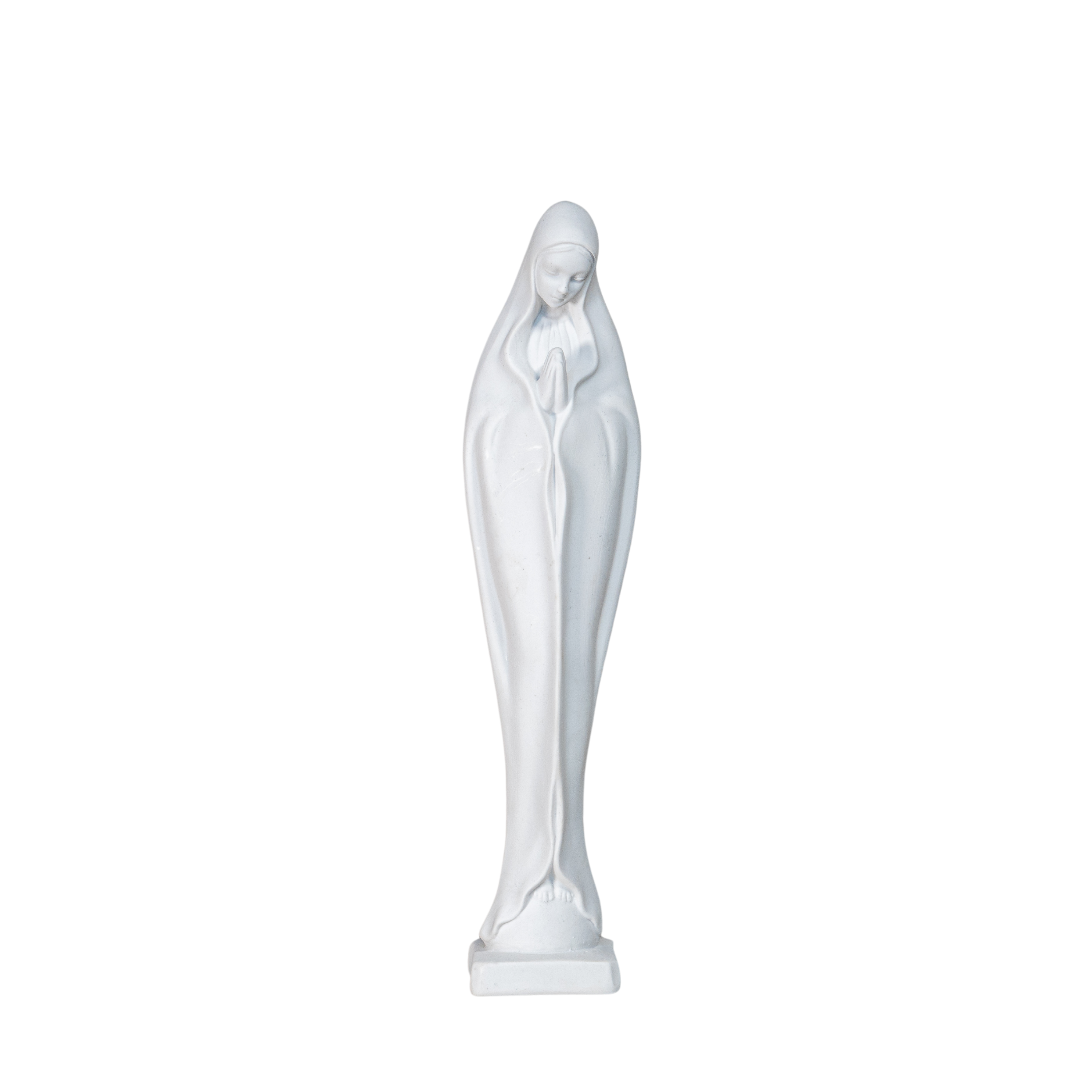 Estatua de la Virgen en oración, toda blanca, de The Faith Gift Shop