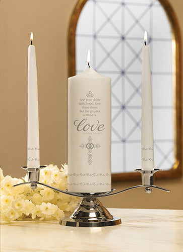 Vela de unidad nupcial de fe, esperanza y amor