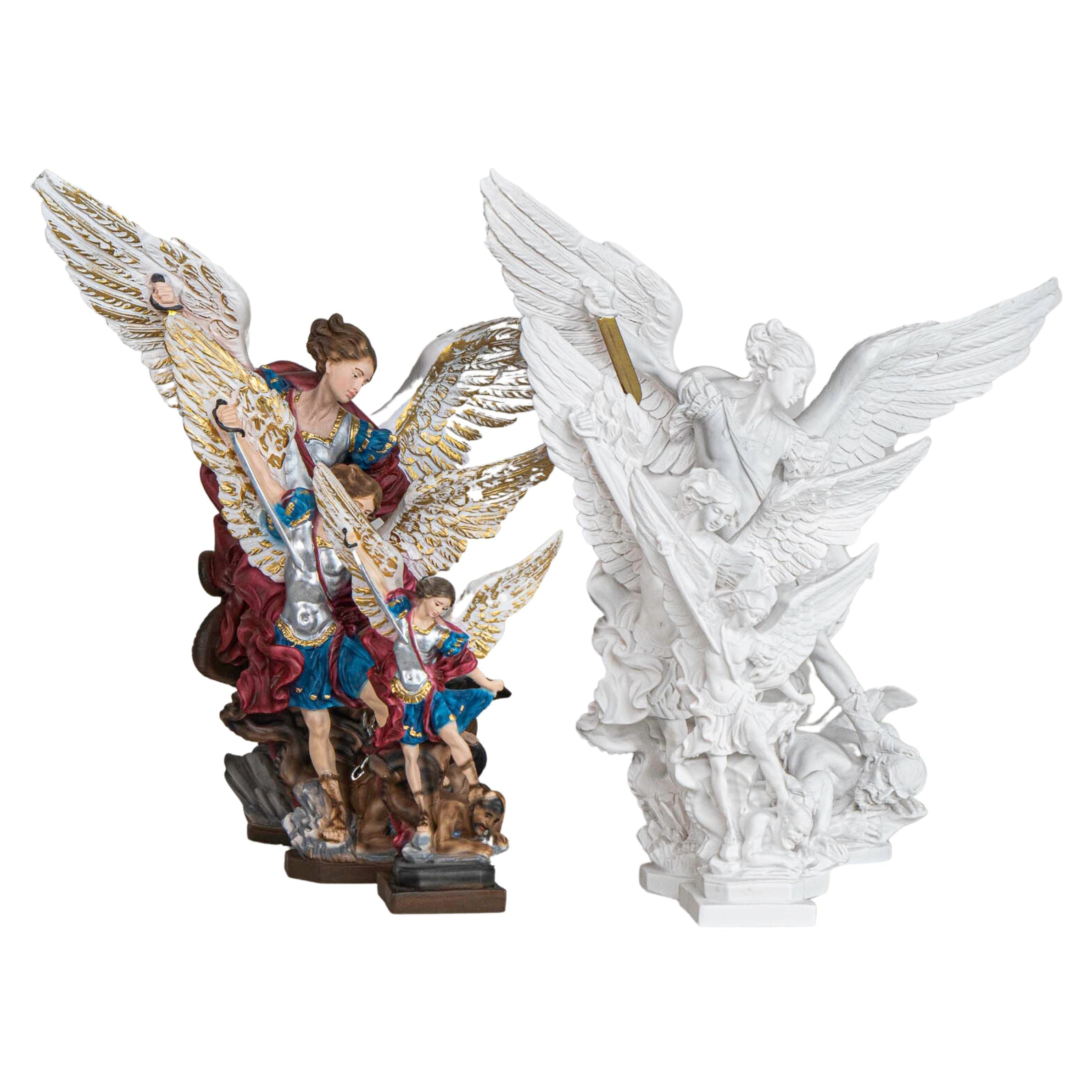 The Faith Gift Shop Saint Michael The Archangel  statue - Hand Painted in Italy - Our Tuscany Collection - Estatua de San Miguel Arcangel