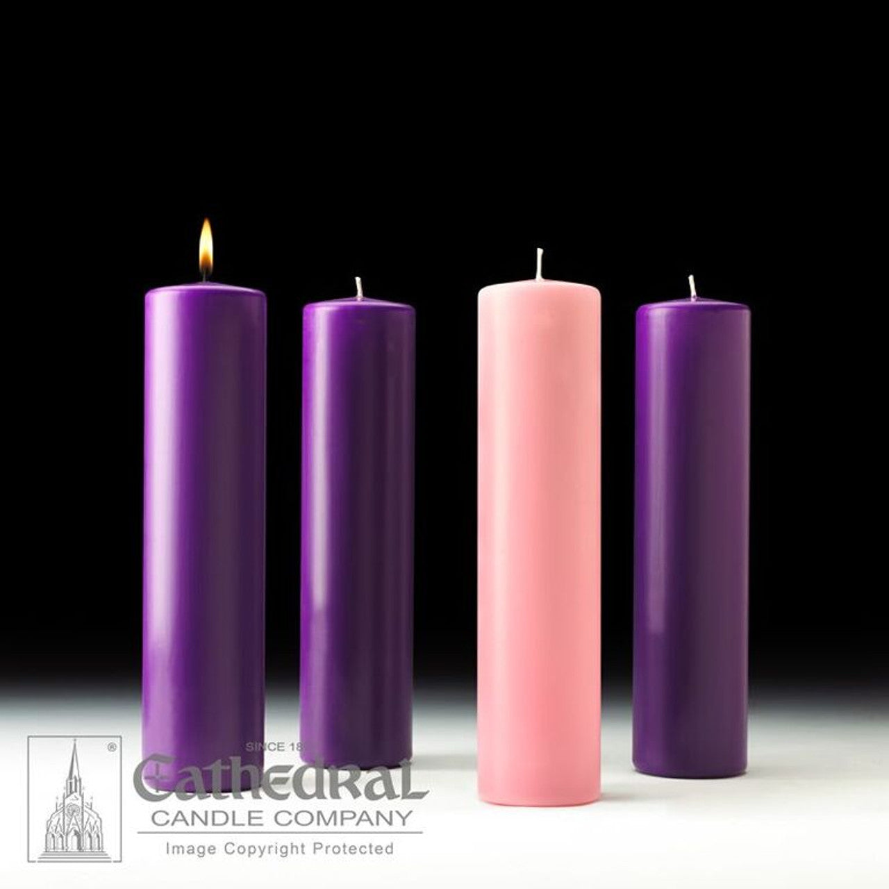Juego de velas de Adviento de 3 x 12 pulgadas