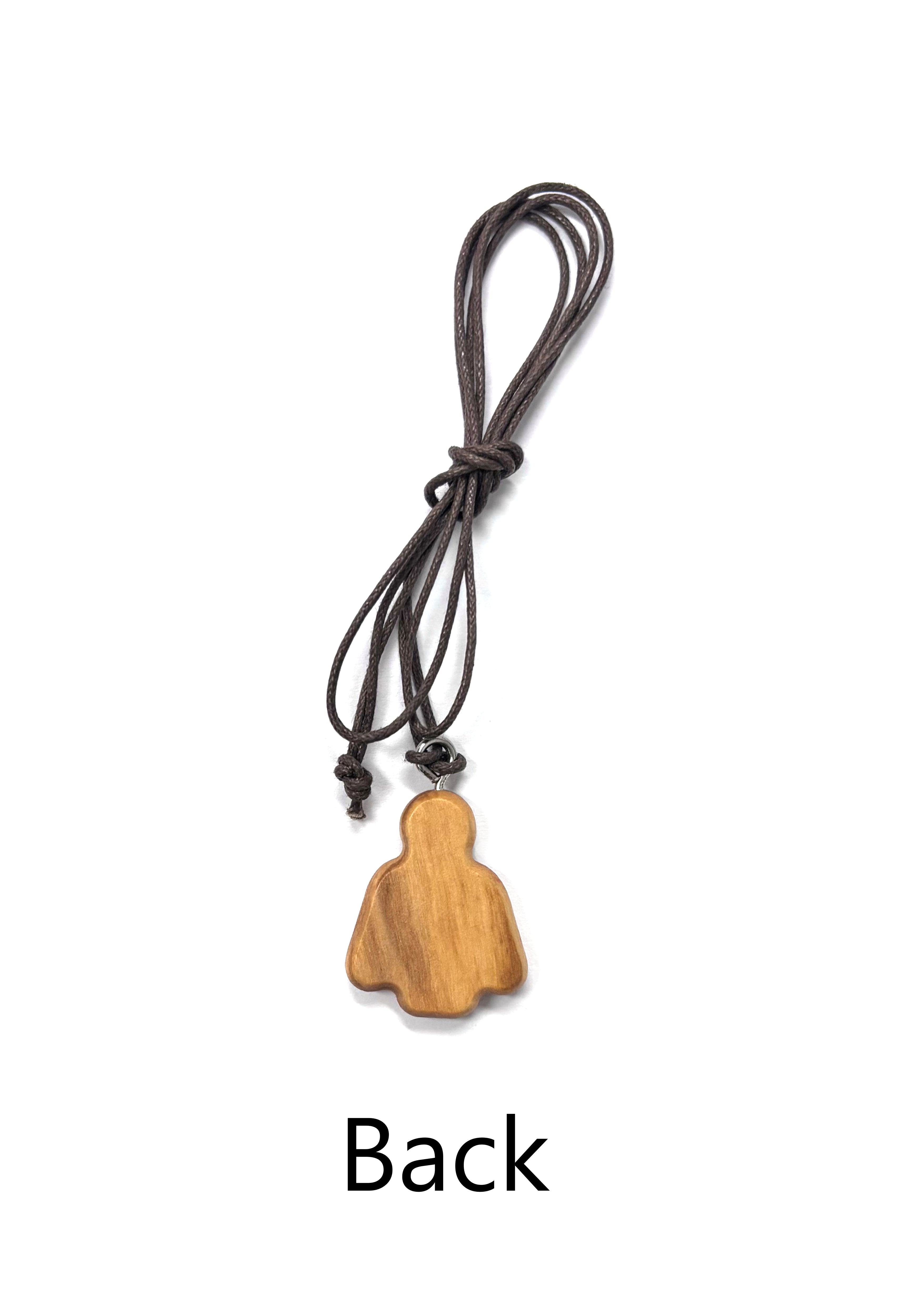 Figura de Espíritu Santo en madera de olivo con cordón marrón
