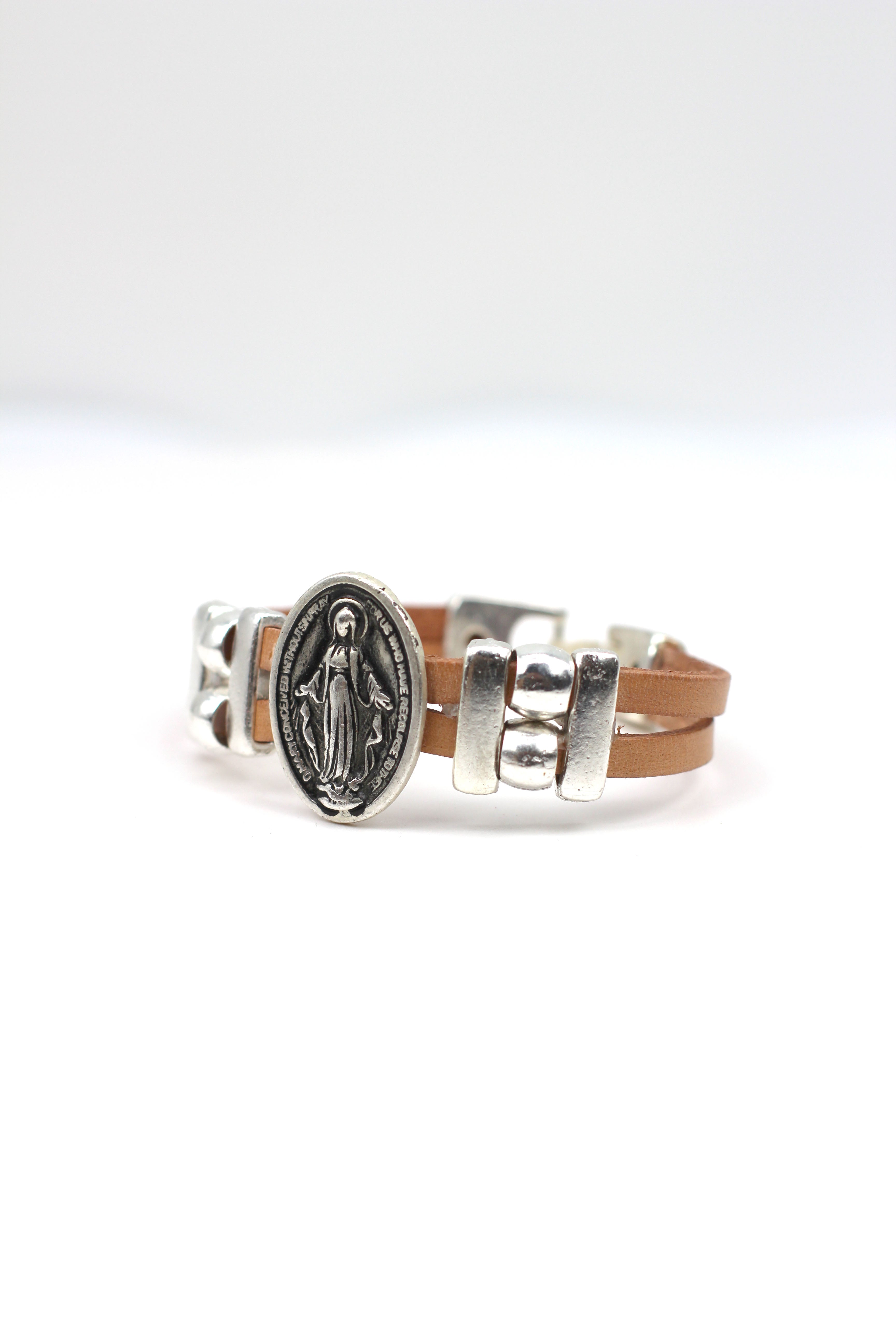 Vintage Miraculous Virgen Mary bracelet handmade jewelry by Graciela's Collection