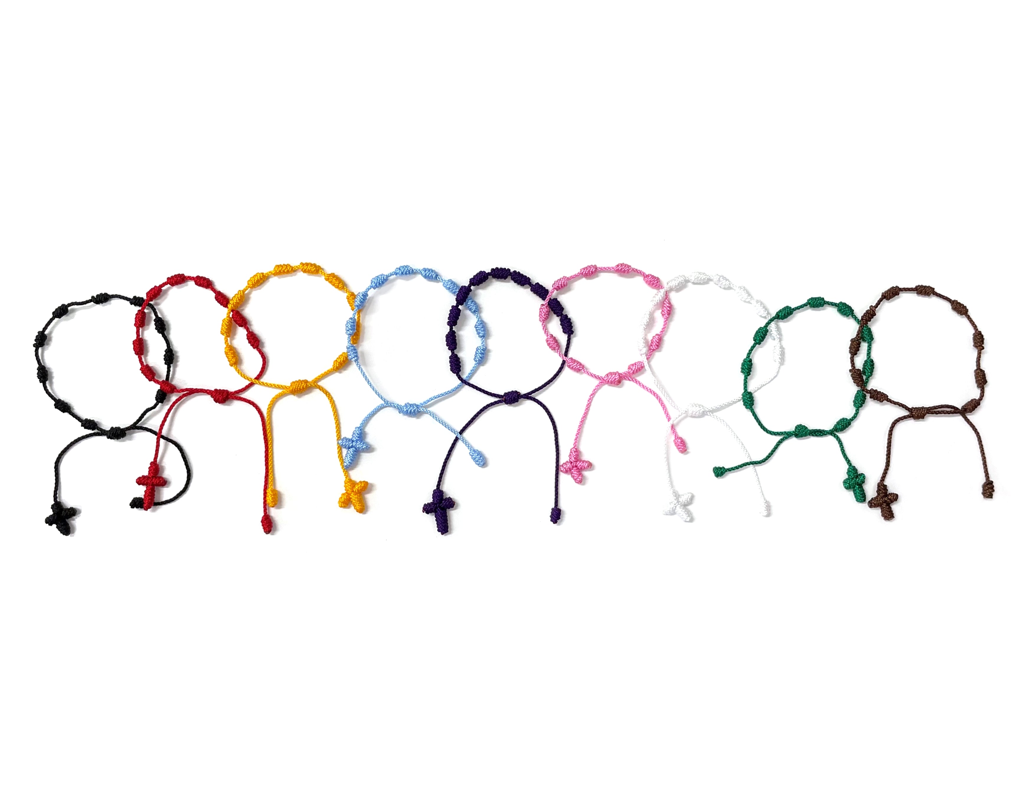 Pulsera de década anudada con hilos en colores vivos - Pack de 12 o 6 piezas
