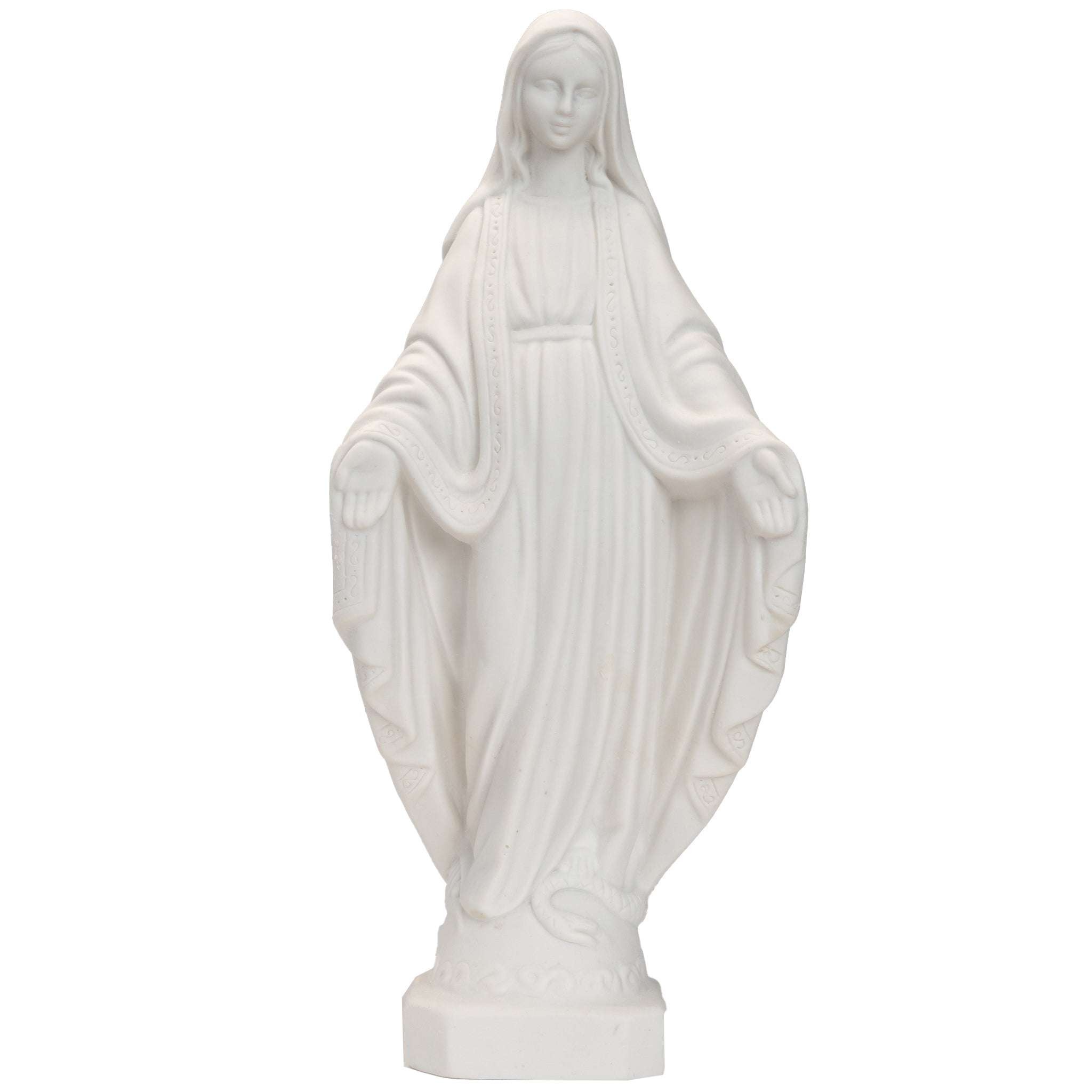 La Tienda de Regalos de Fe Nuestra Señora de las Gracias - María Milagrosa Toda Blanca - Fabricada en Italia - Nuestra Colección Toscana - Virgen La Milagrosa Blanca