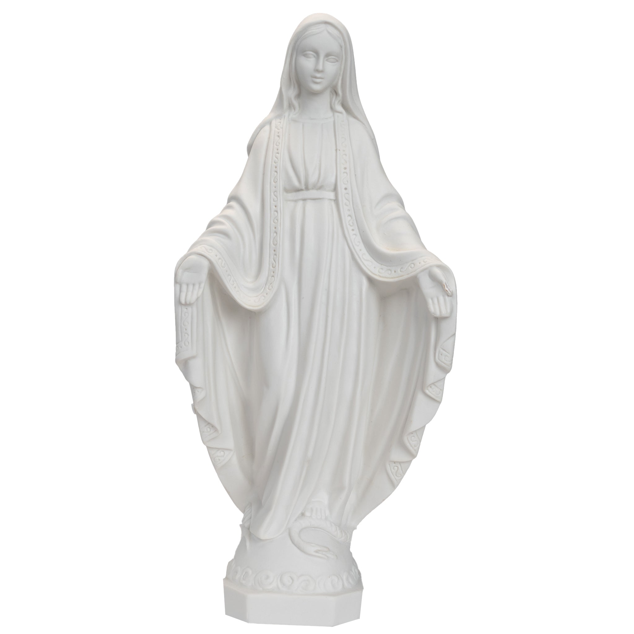 La Tienda de Regalos de Fe Nuestra Señora de las Gracias - María Milagrosa Toda Blanca - Fabricada en Italia - Nuestra Colección Toscana - Virgen La Milagrosa Blanca