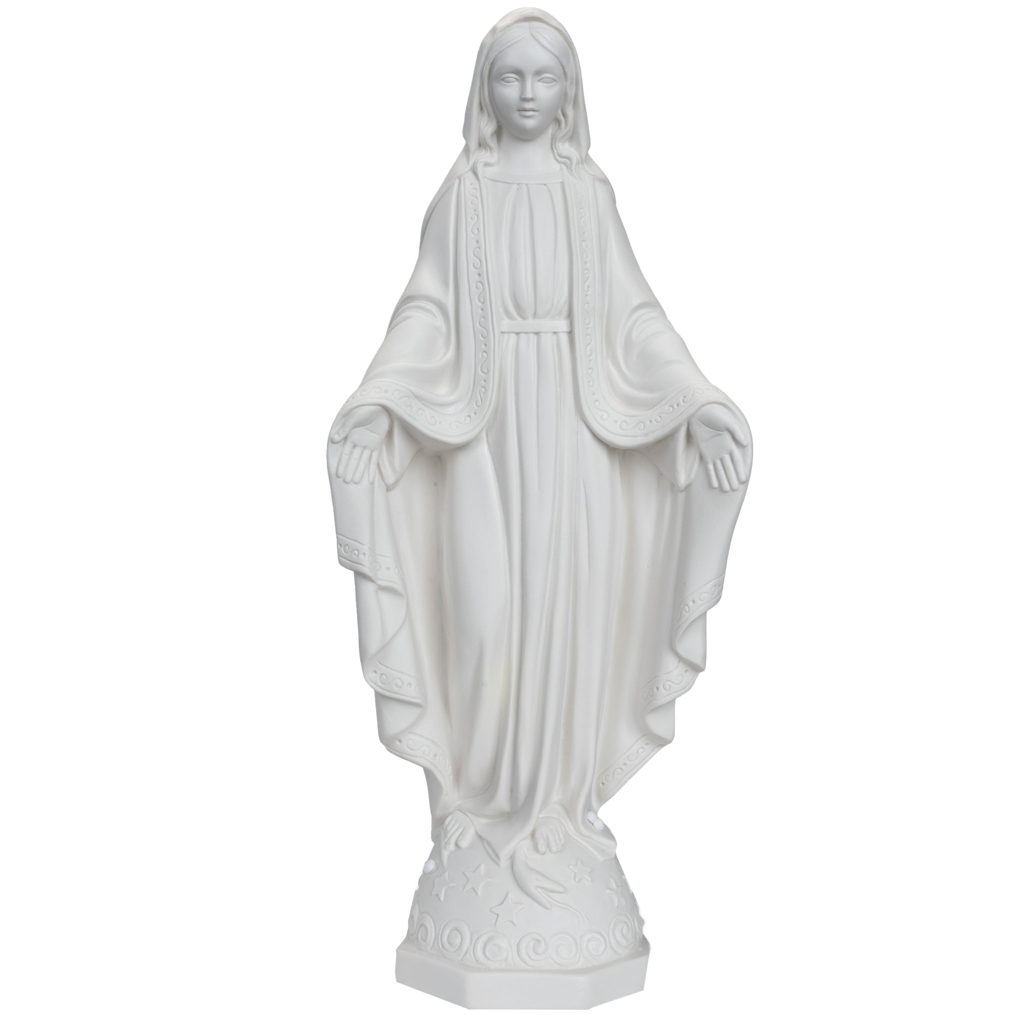 La Tienda de Regalos de Fe Nuestra Señora de las Gracias - María Milagrosa Toda Blanca - Fabricada en Italia - Nuestra Colección Toscana - Virgen La Milagrosa Blanca