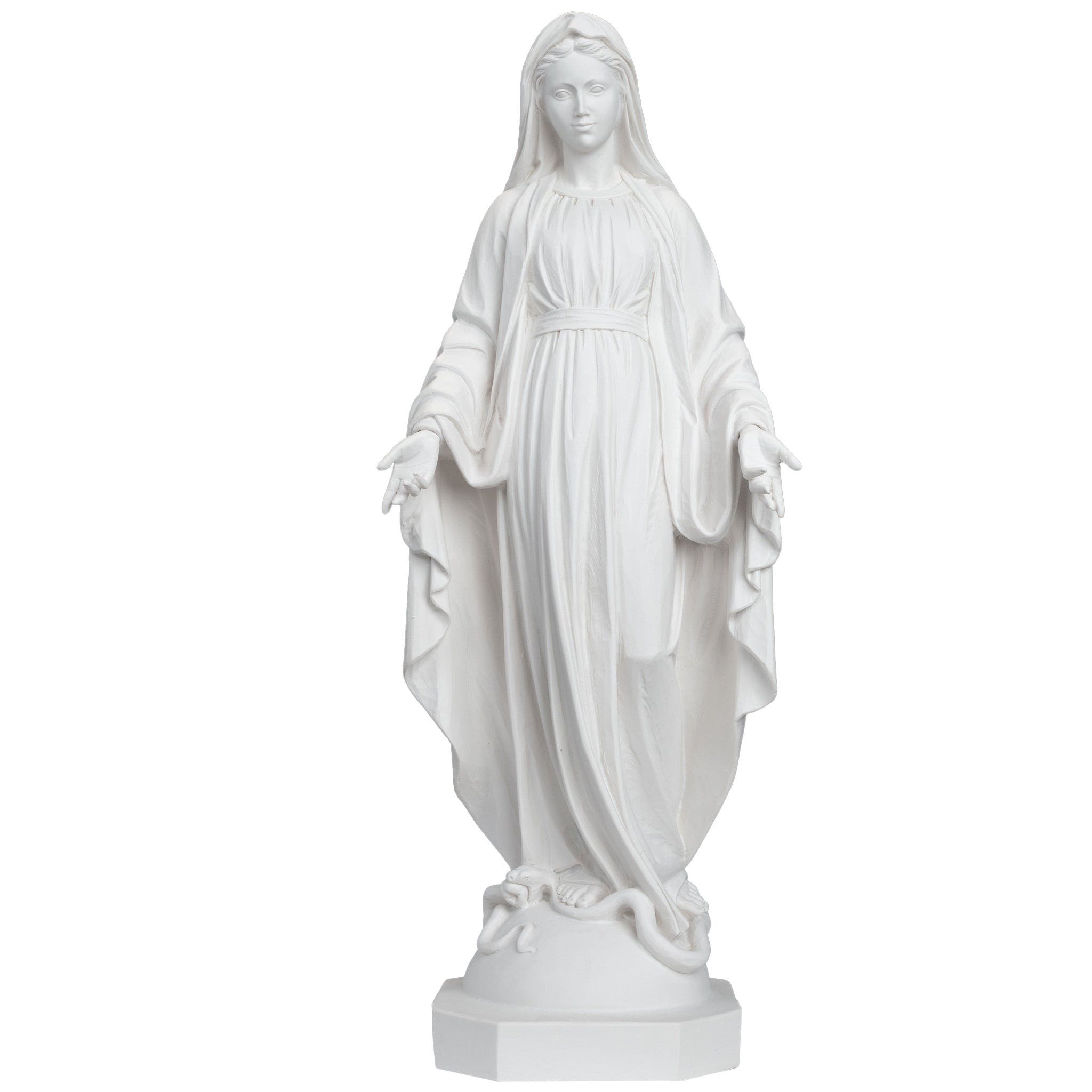 La Tienda de Regalos de Fe Nuestra Señora de las Gracias - María Milagrosa Toda Blanca - Fabricada en Italia - Nuestra Colección Toscana - Virgen La Milagrosa Blanca