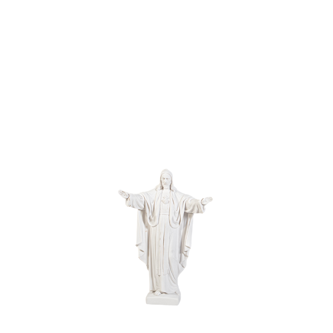 Estatua Blanca del Sagrado Corazón de Jesús Montmatre de la Tienda de Regalos Faith Made in Italy / Estatua Blanca del Sagrado Corazón de Jesús