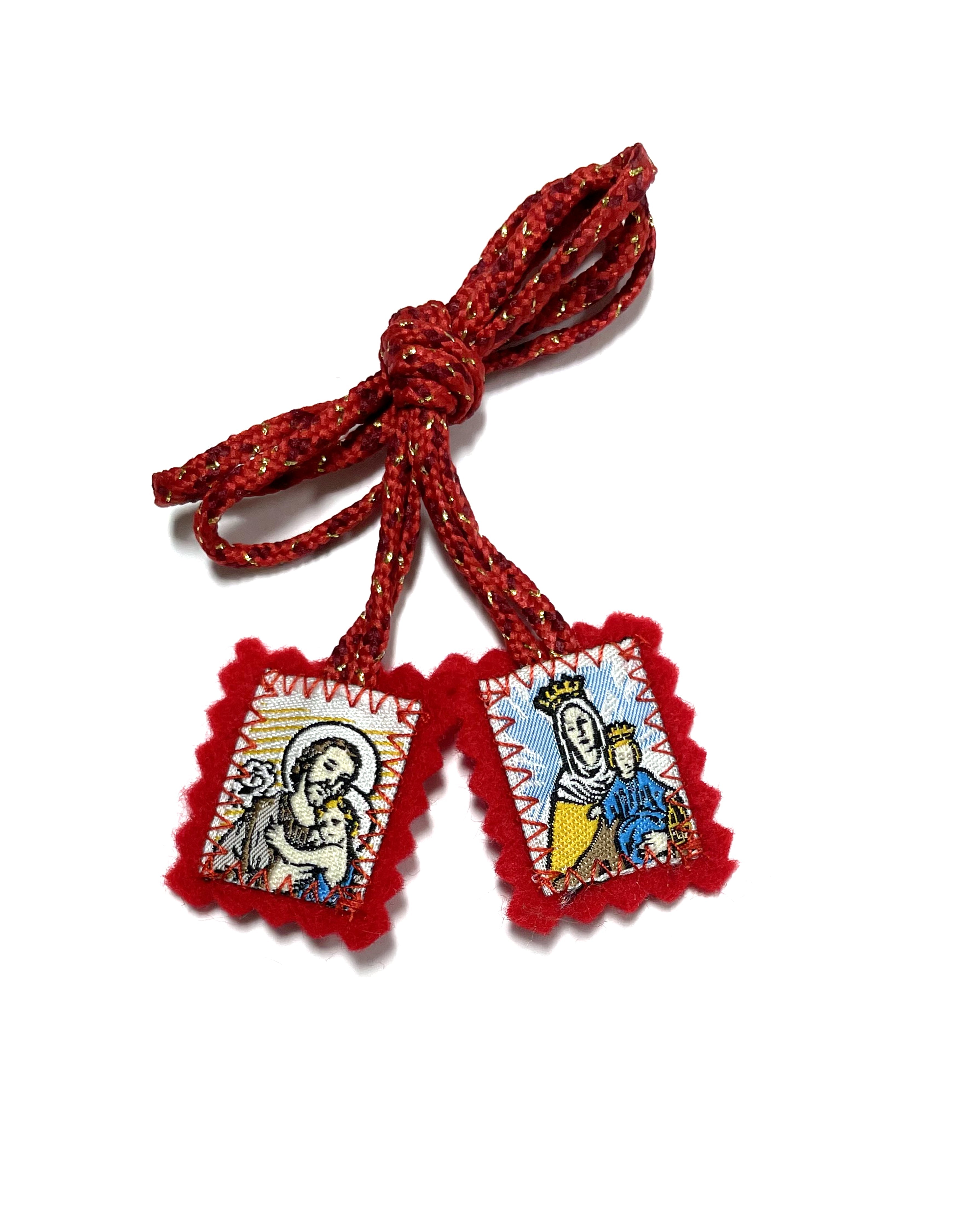 Escapulario de San José y Nuestra Señora del Carmen. Escapulario de San José y La Virgen del Carmen