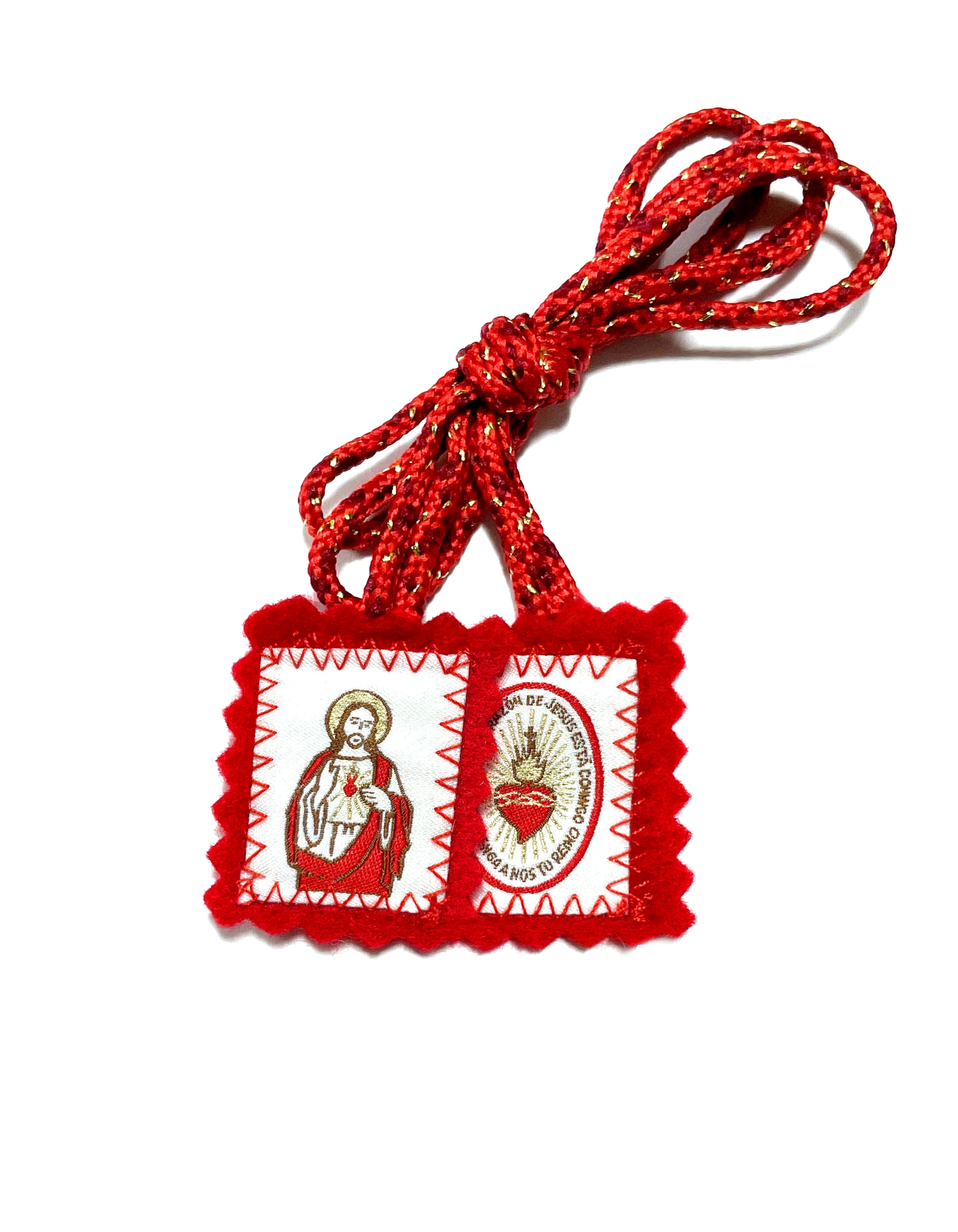 Escapulario Sagrado Corazón de Jesús Escudo Insignia Detente. Escapulario Detente