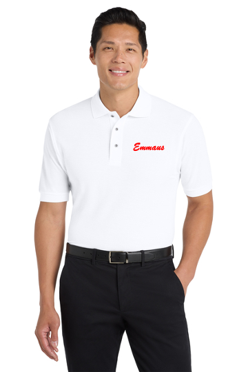 Polo de retiro para servidores de Emmaus para hombres, con logotipo bordado (descuento especial para grupos disponible) 