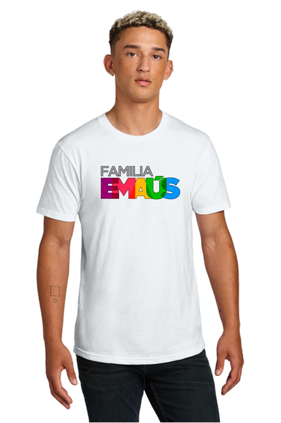 Familia Emmaus White Unisex T-shirt - Printed Logo