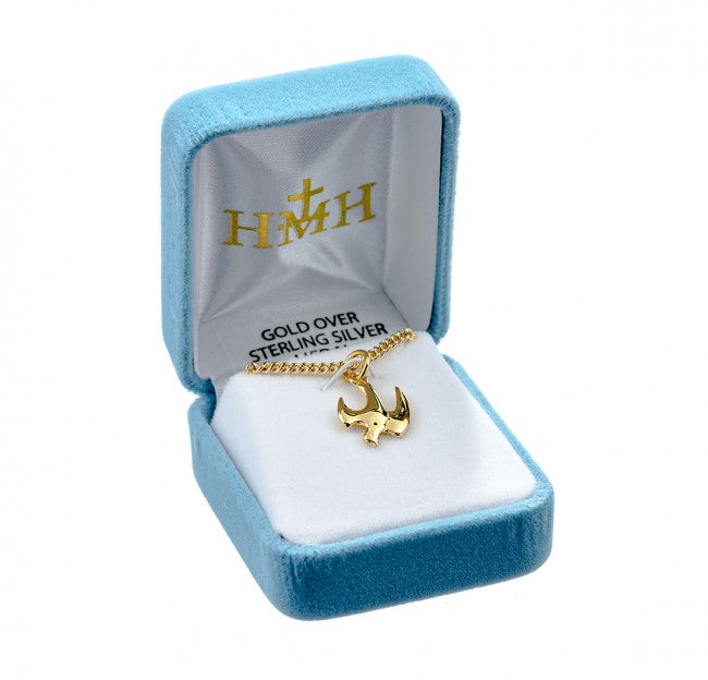 Medalla del Espíritu Santo de oro pulido sobre plata esterlina