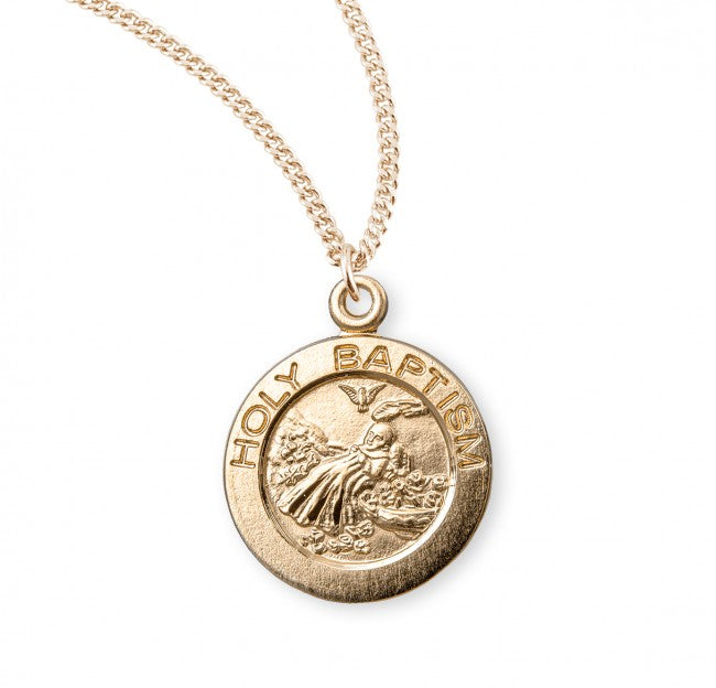 Medalla de oro sobre plata de ley del Santo Bautismo