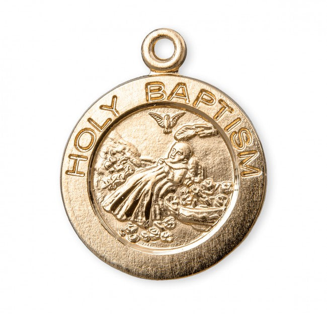 Medalla de oro sobre plata de ley del Santo Bautismo